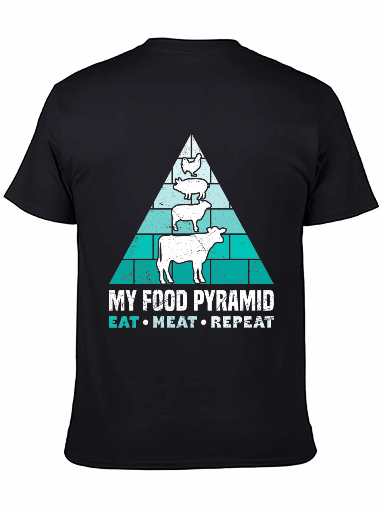 Meat Lovers Food Pyramid T-Shirt - Eat Meat Repeat
