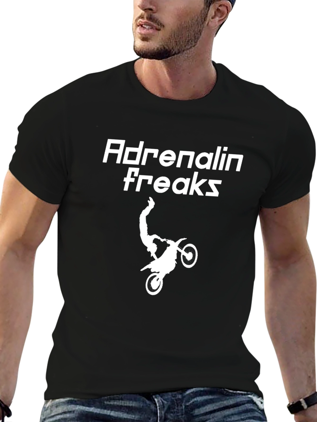 Adrenalin Freaks T-Shirt - Motocross Stunt Design
