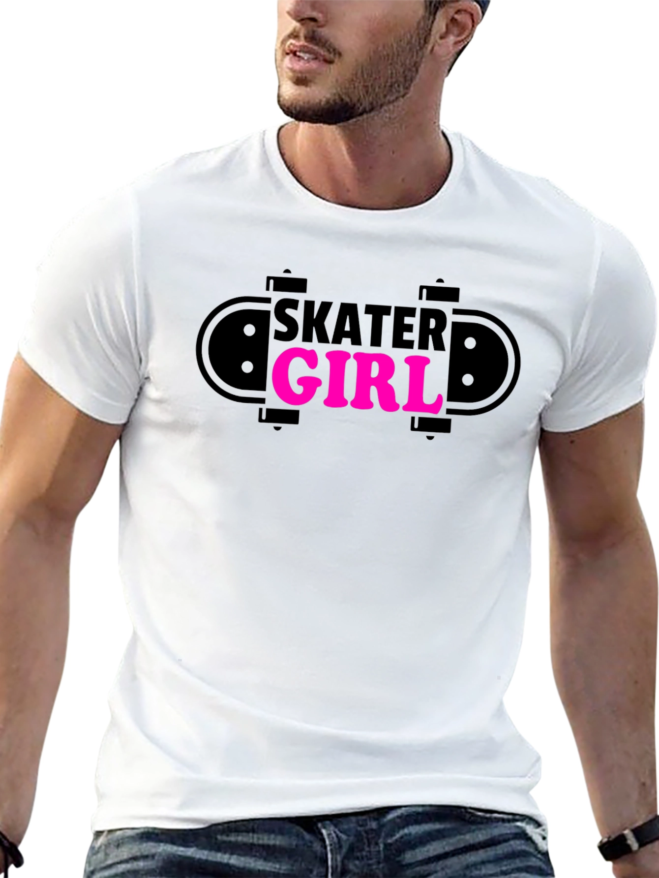 Skater Girl Graphic Tee - Trendy Skateboarder Design