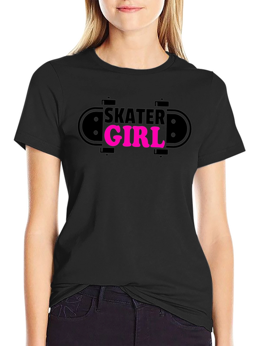Skater Girl Graphic Tee - Trendy Skateboarder Design