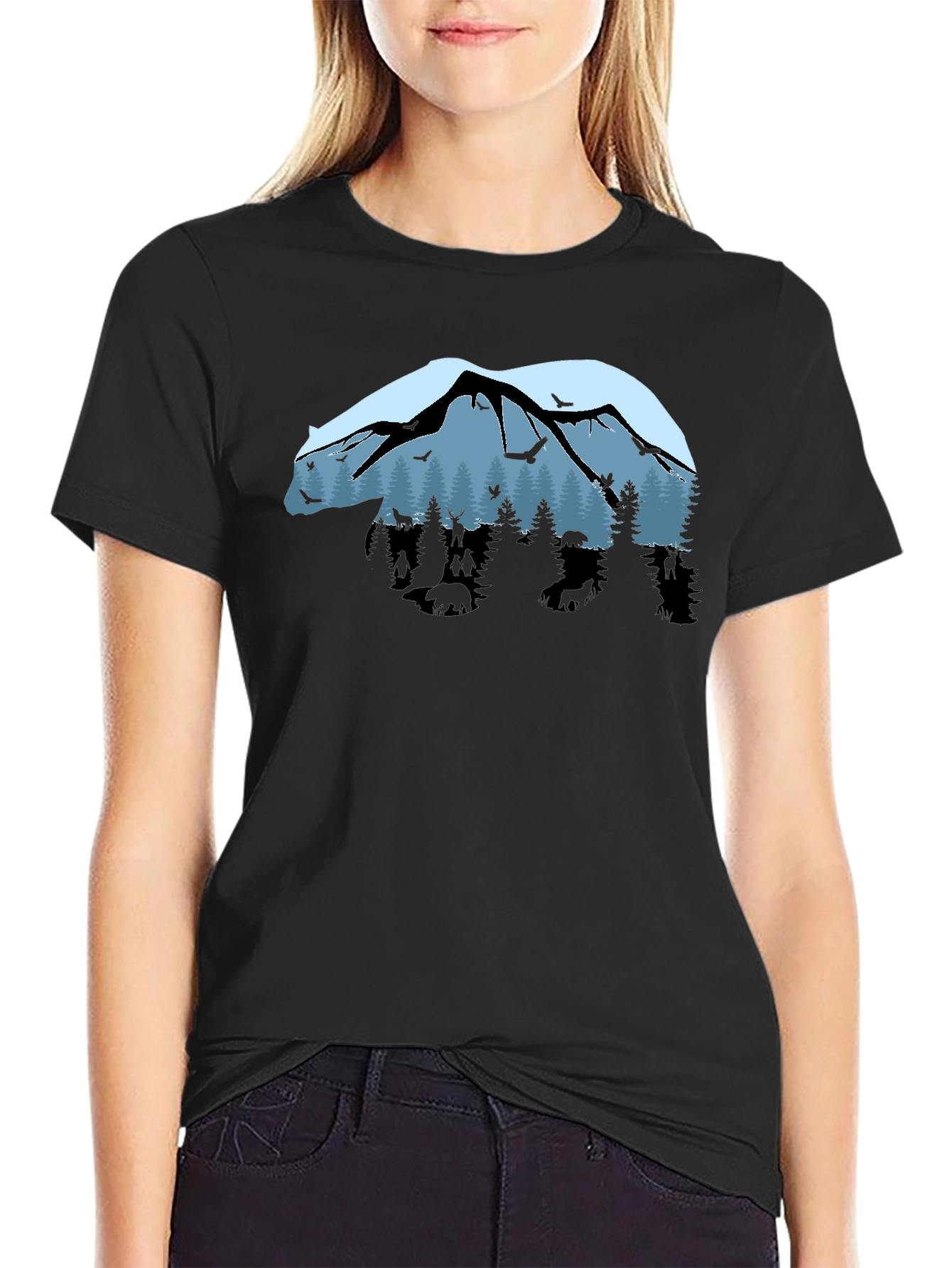 Nature Bear Graphic Tee - Outdoor Adventure Shirt