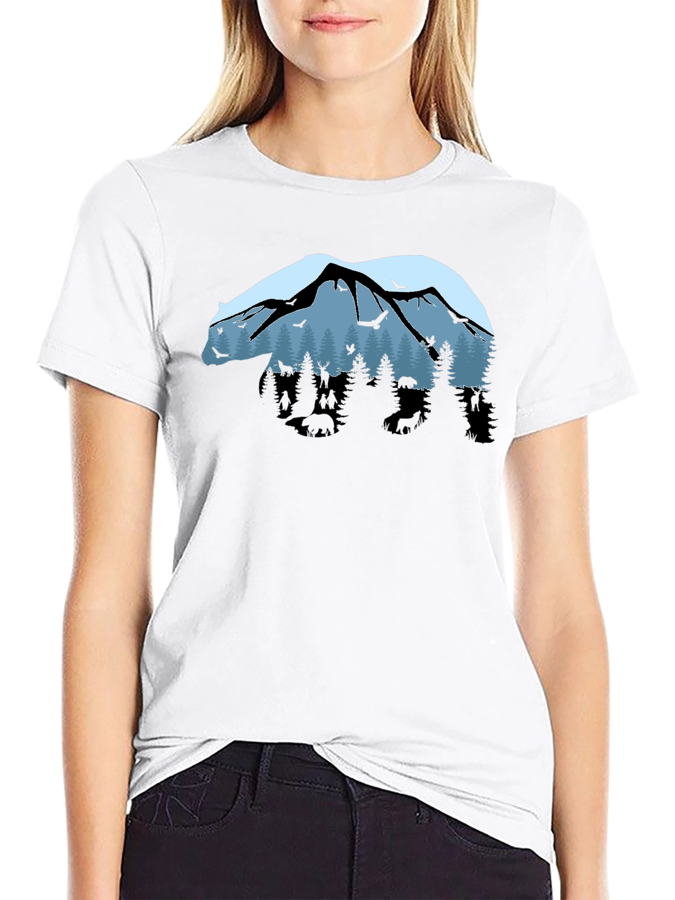 Nature Bear Graphic Tee - Outdoor Adventure Shirt