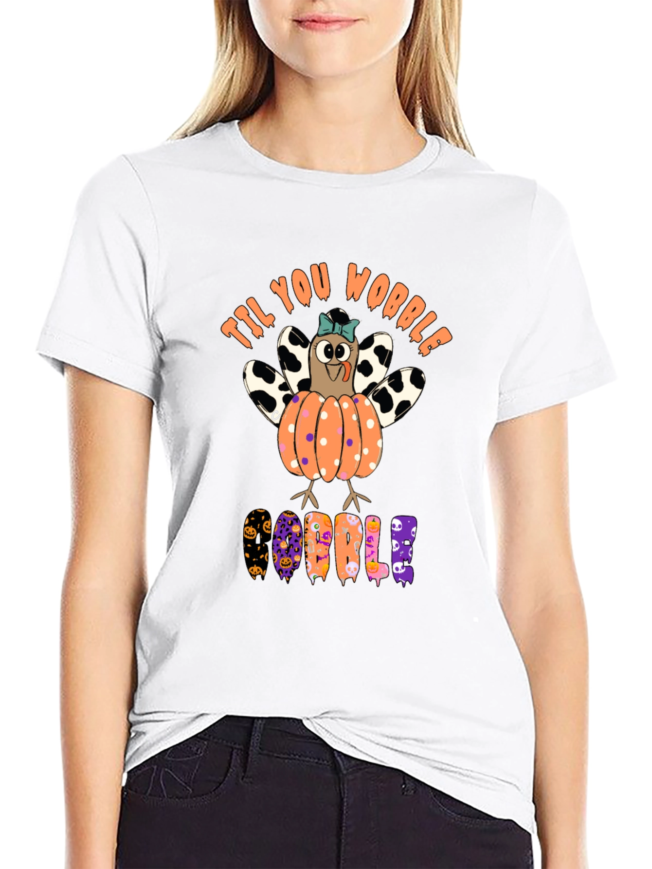 Til You Wobble Turkey Pumpkin Halloween T-Shirt