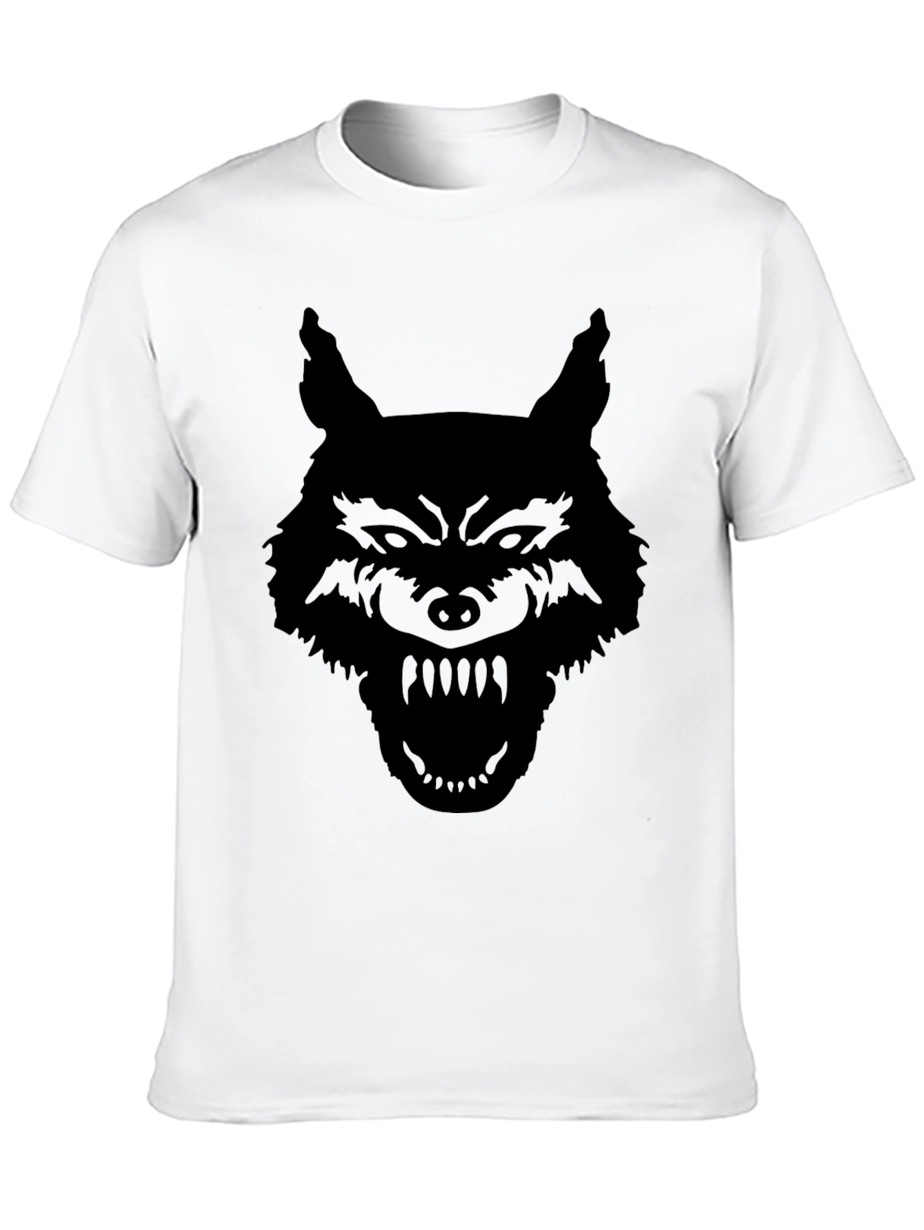 Mens Black Wolf Graphic T-Shirt