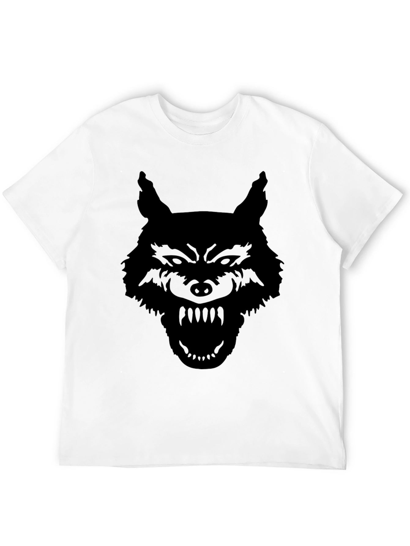 Mens Black Wolf Graphic T-Shirt