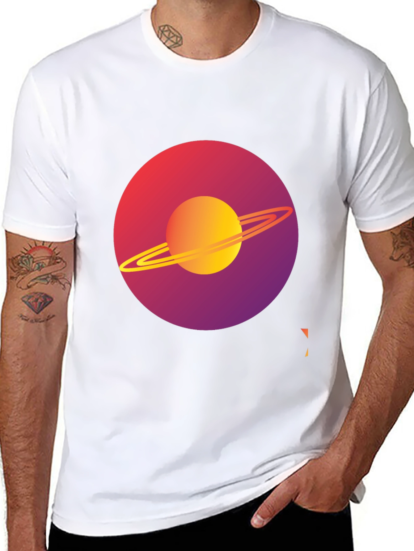 Saturn Graphic Tee - Modern Space Design