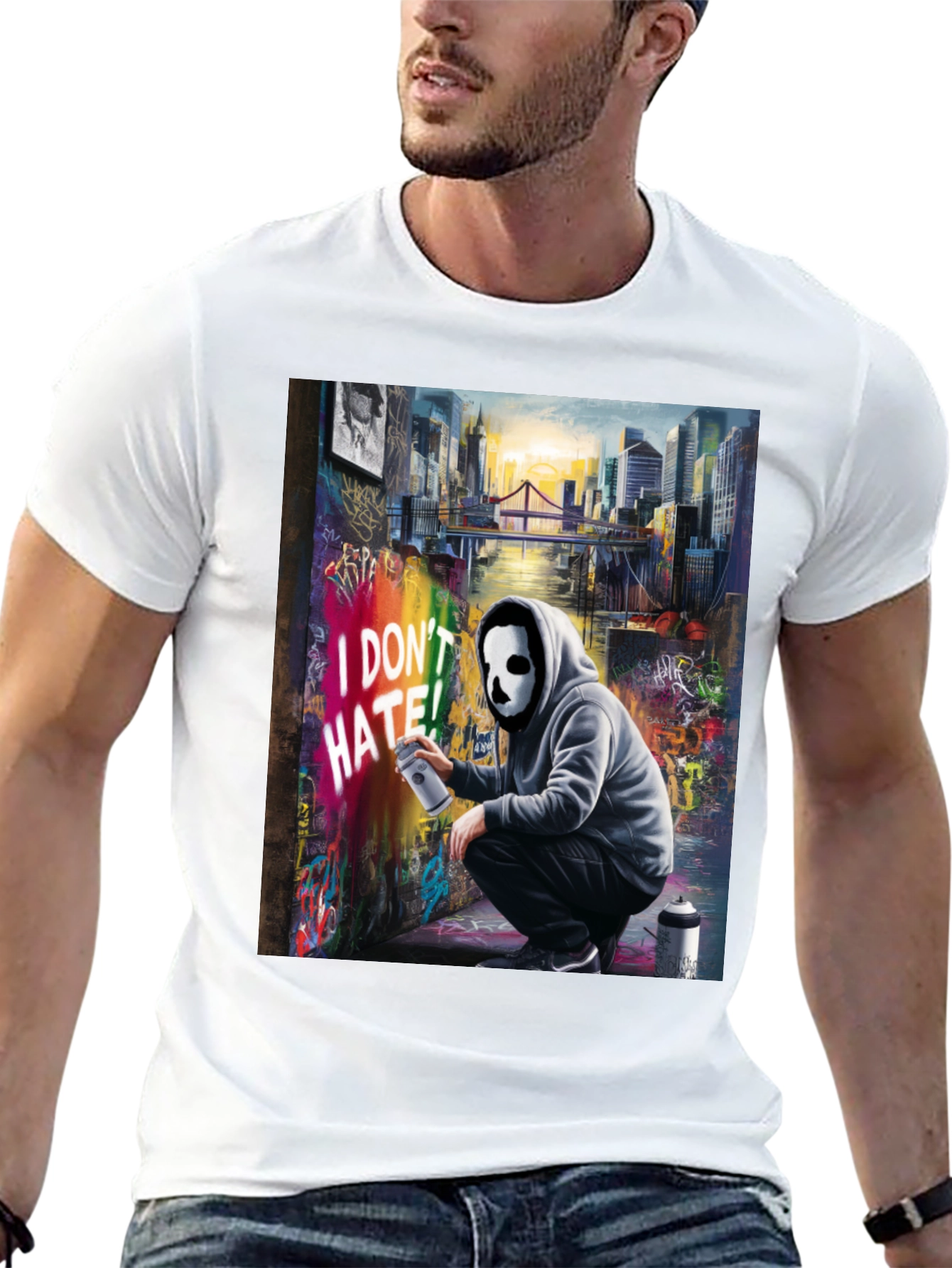 I Dont HATE! Graffiti Mask T-Shirt