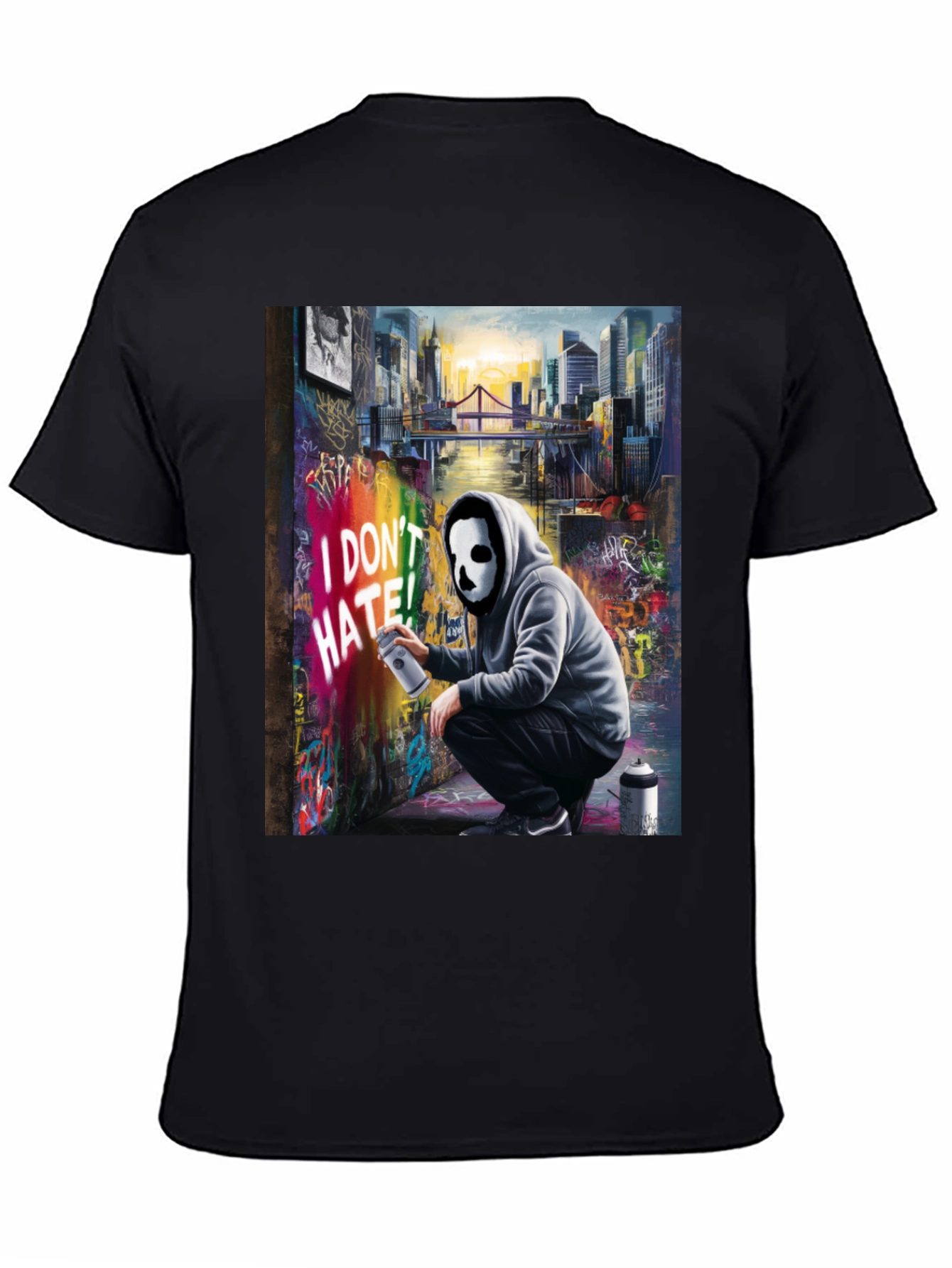 I Dont HATE! Graffiti Mask T-Shirt