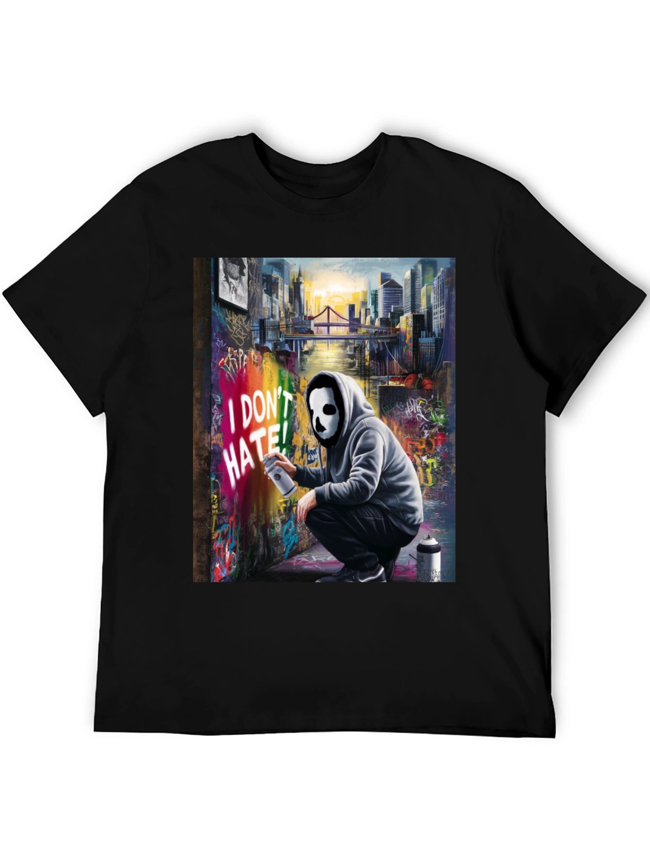 I Dont HATE! Graffiti Mask T-Shirt