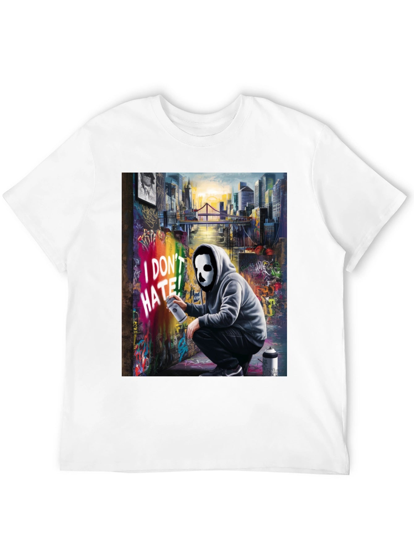 I Dont HATE! Graffiti Mask T-Shirt