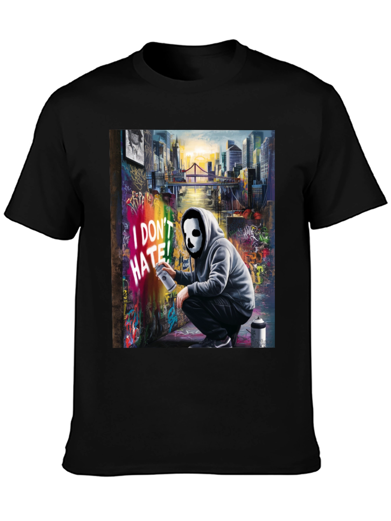 I Dont HATE! Graffiti Mask T-Shirt