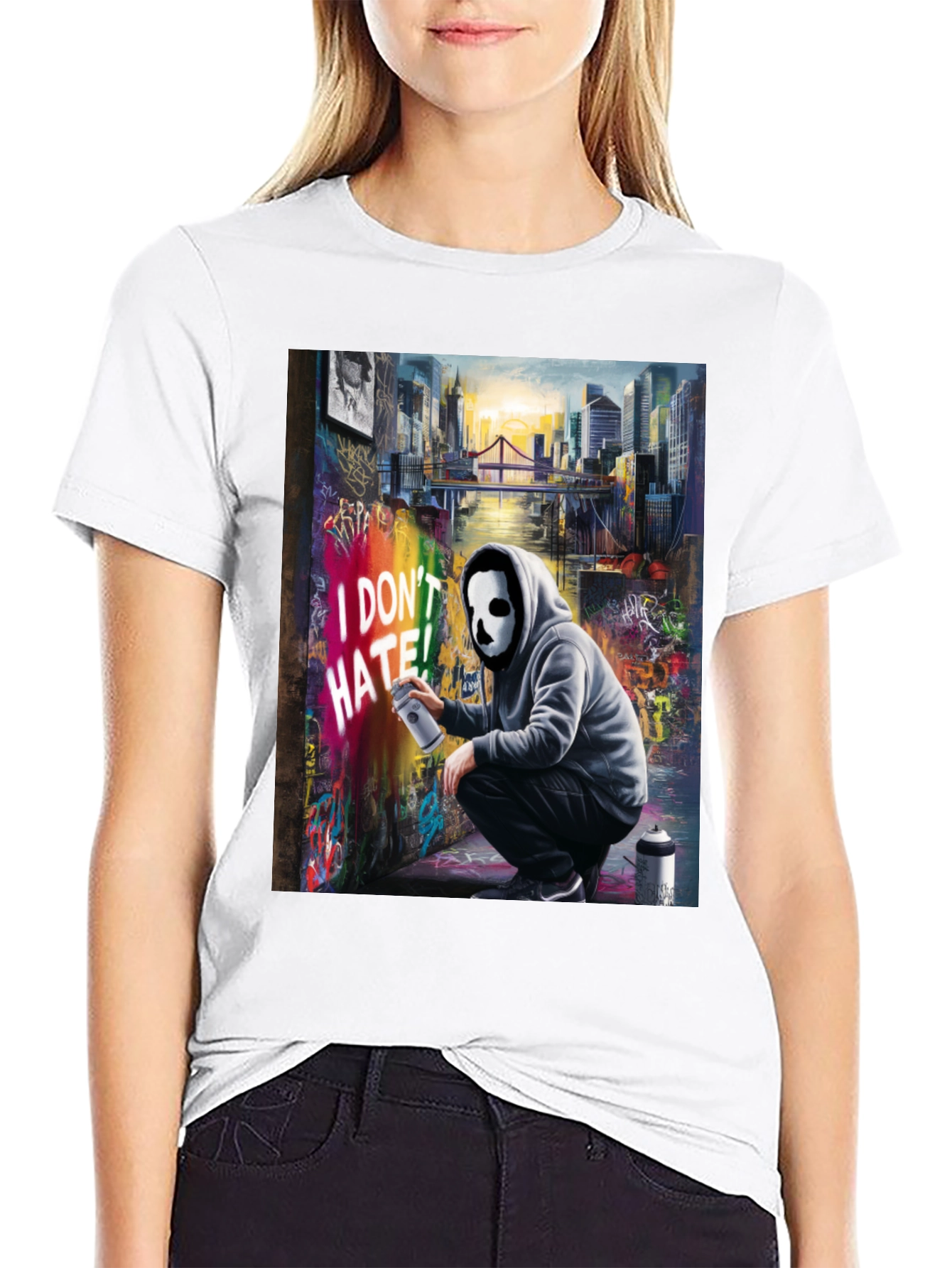 I Dont HATE! Graffiti Mask T-Shirt