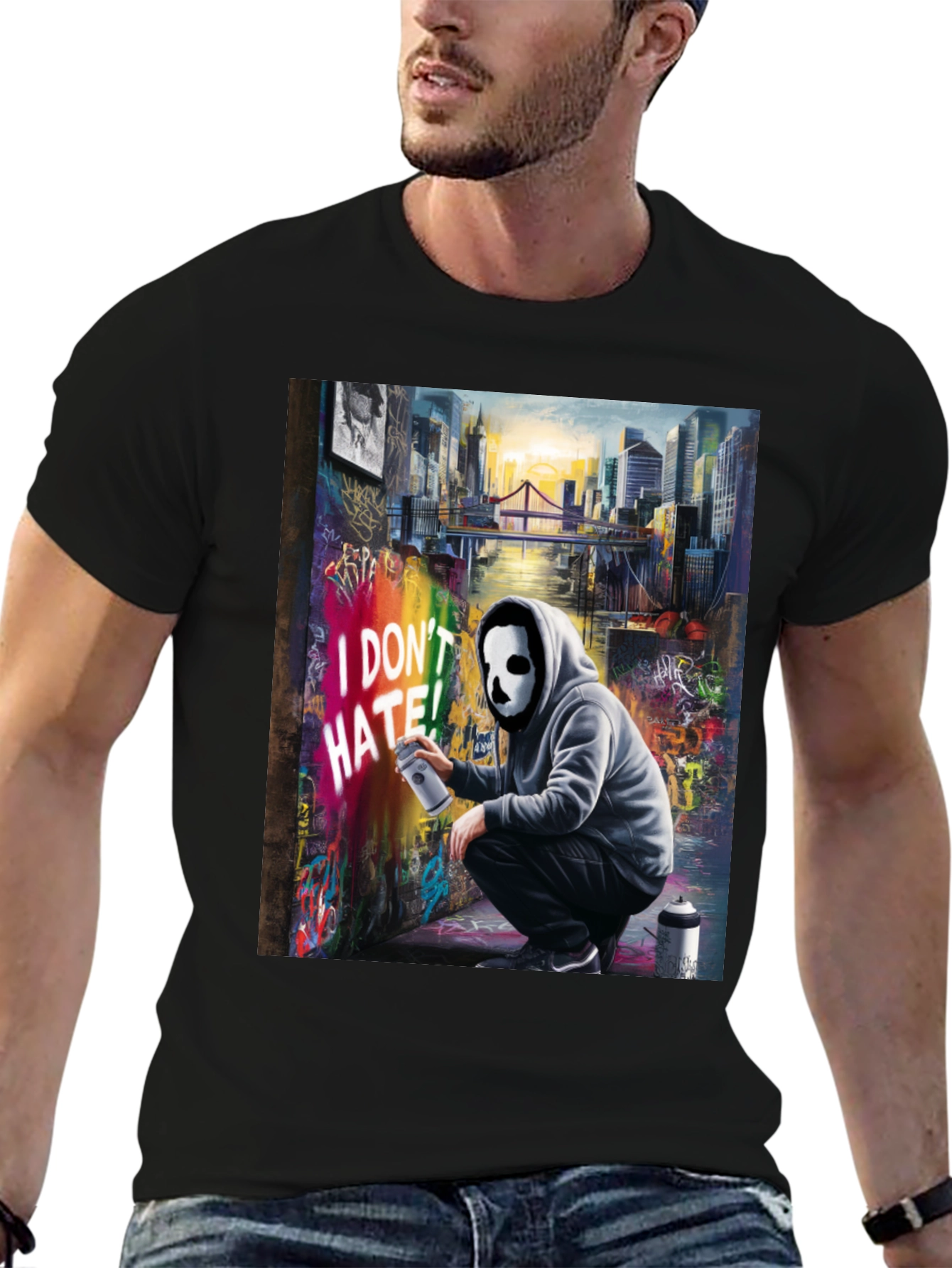I Dont HATE! Graffiti Mask T-Shirt
