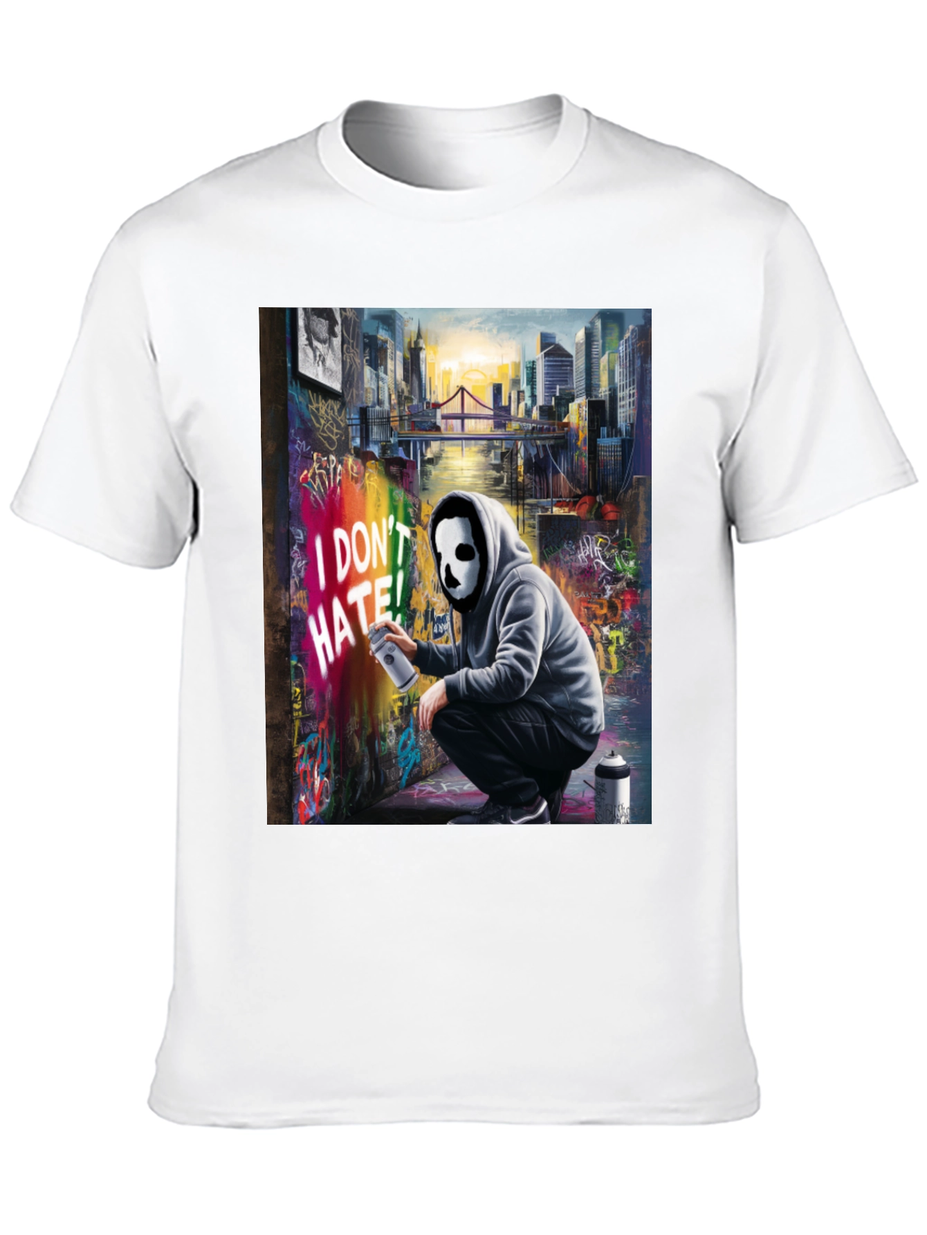 I Dont HATE! Graffiti Mask T-Shirt