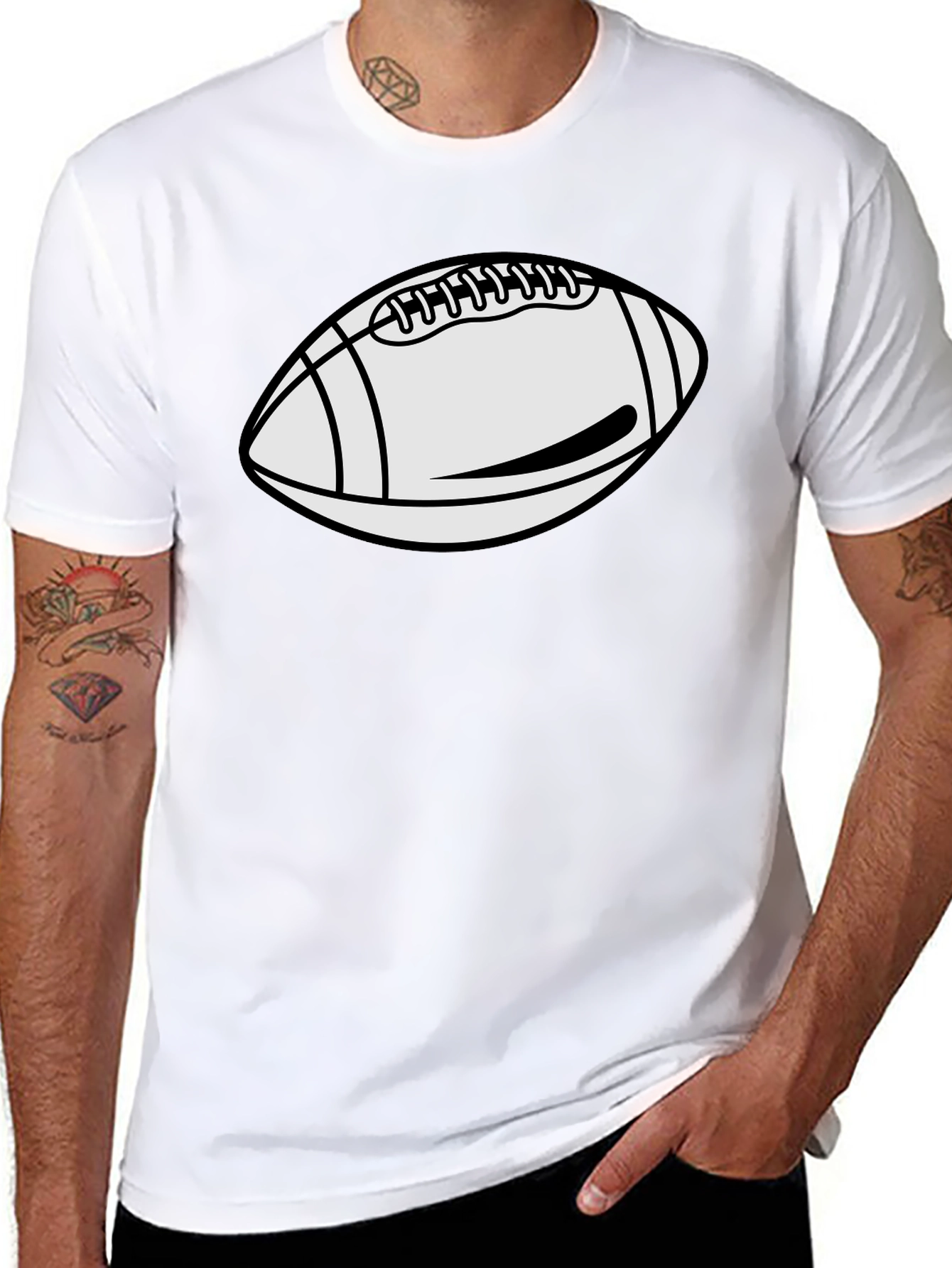 Football Graphic Tee - Casual Black T-Shirt