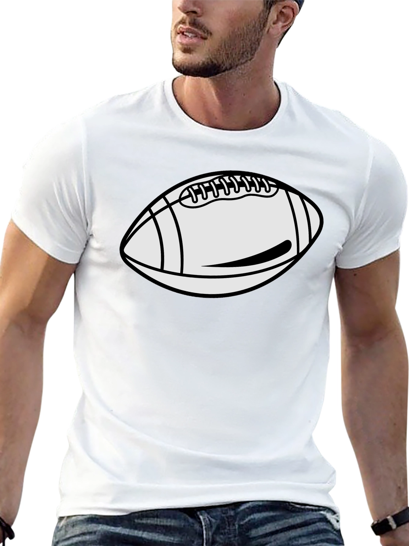 Football Graphic Tee - Casual Black T-Shirt