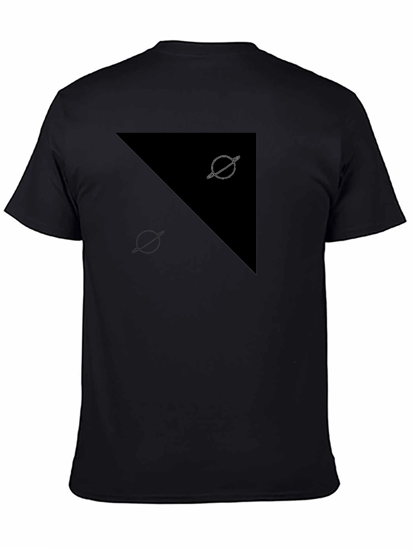 Abstract Planet Graphic Tee - Black Casual Shirt