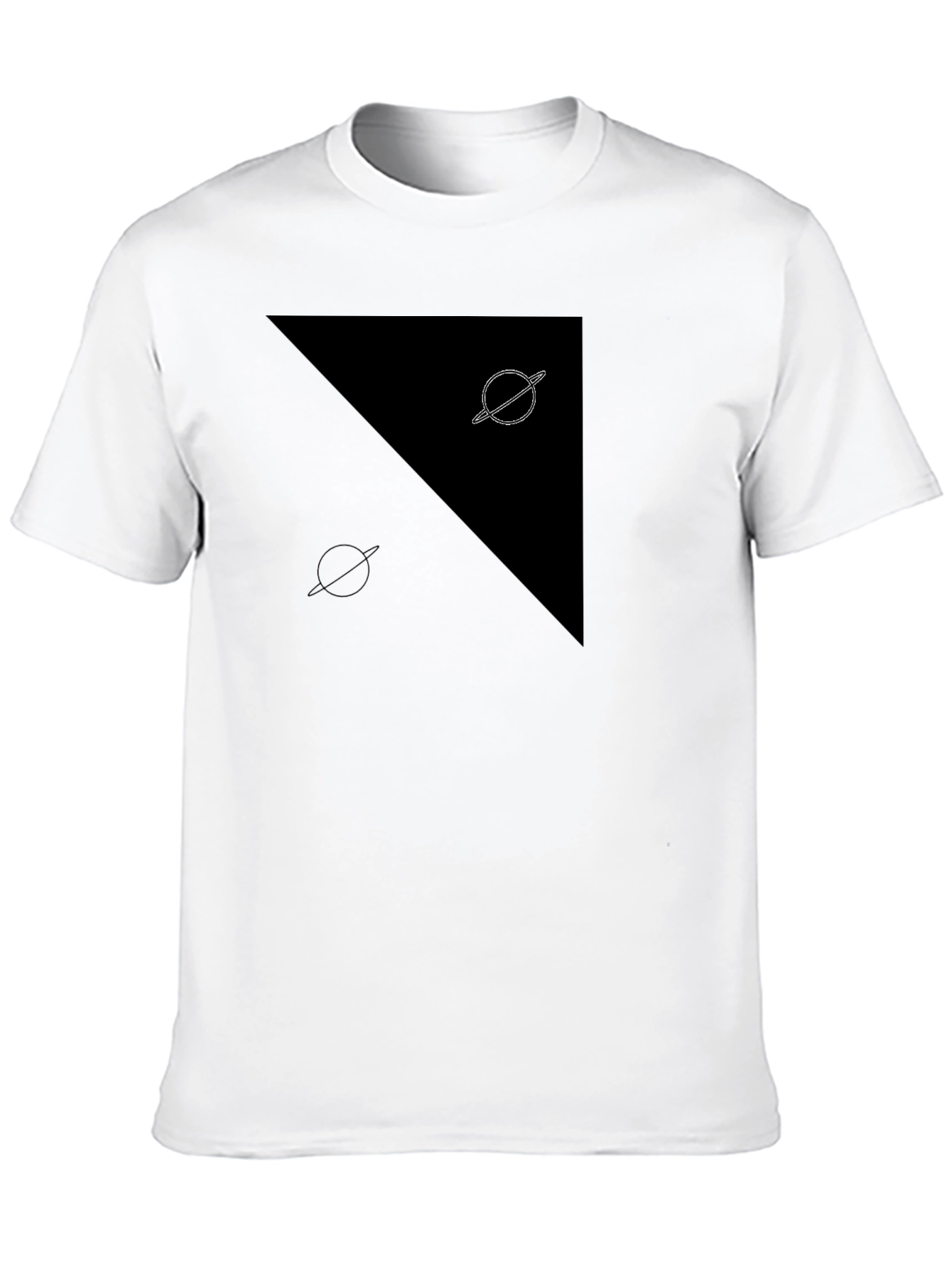 Abstract Planet Graphic Tee - Black Casual Shirt