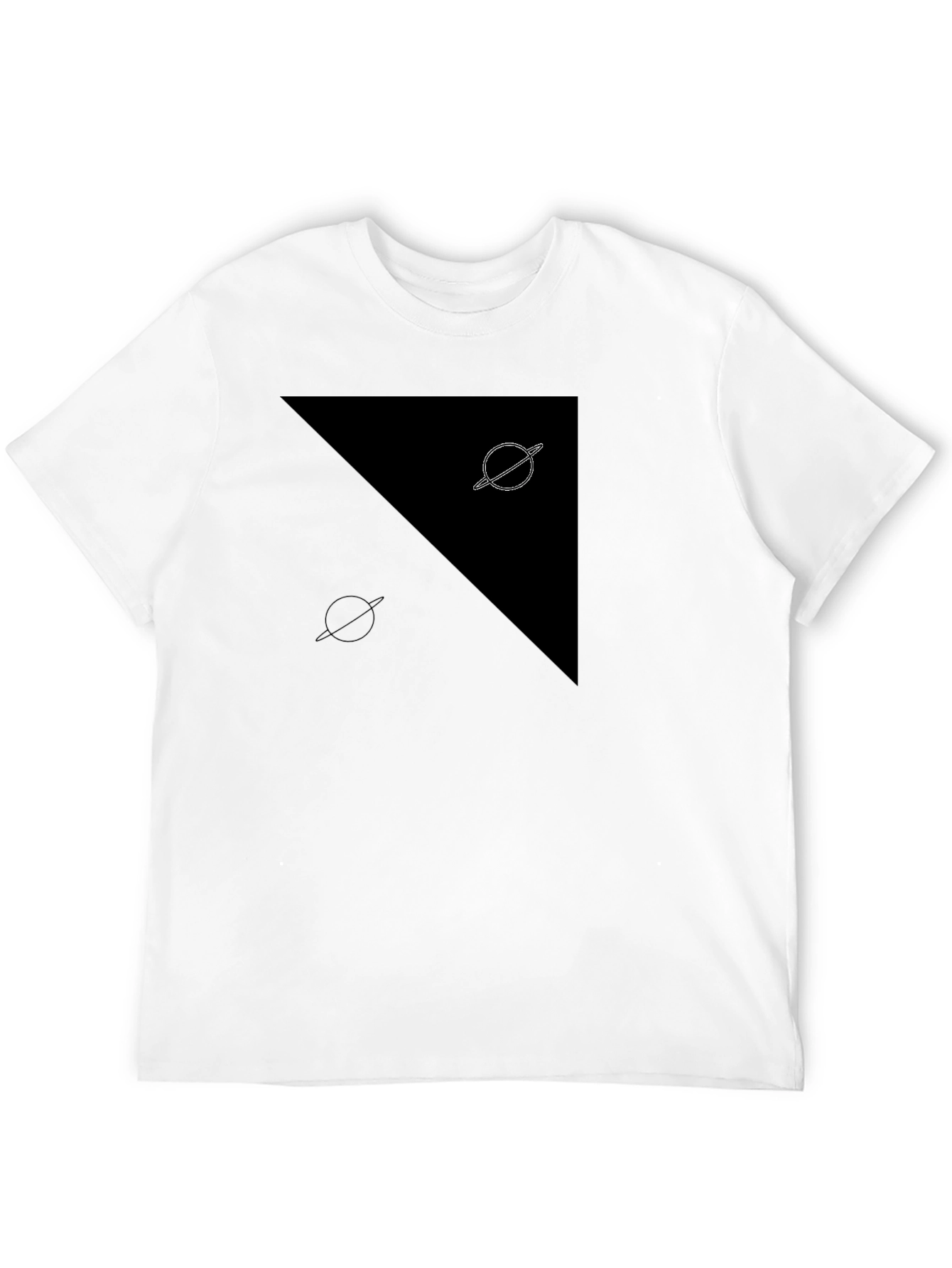 Abstract Planet Graphic Tee - Black Casual Shirt