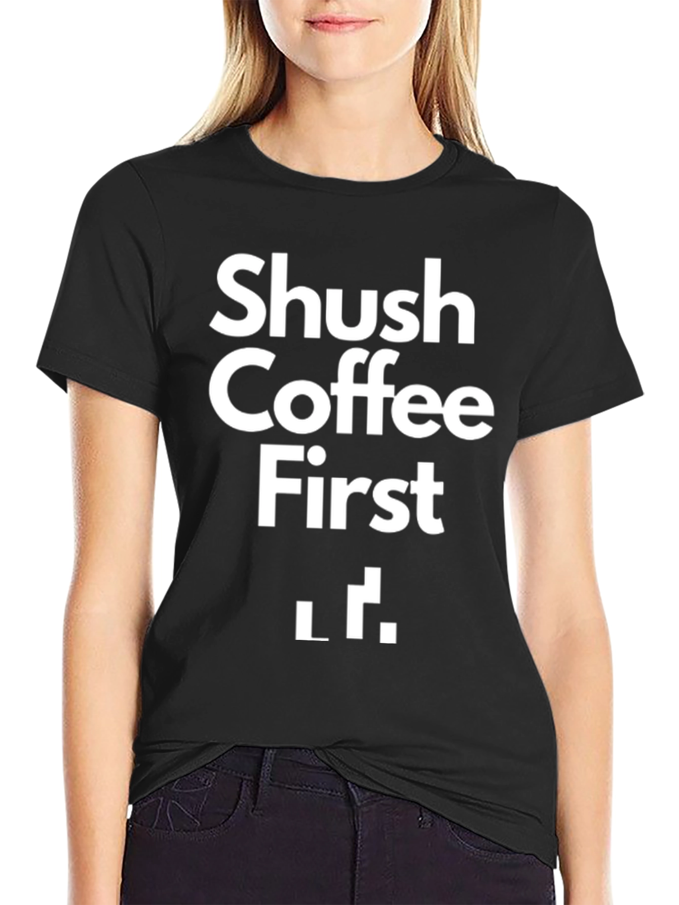 Shush Coffee First Graphic Tee - Black