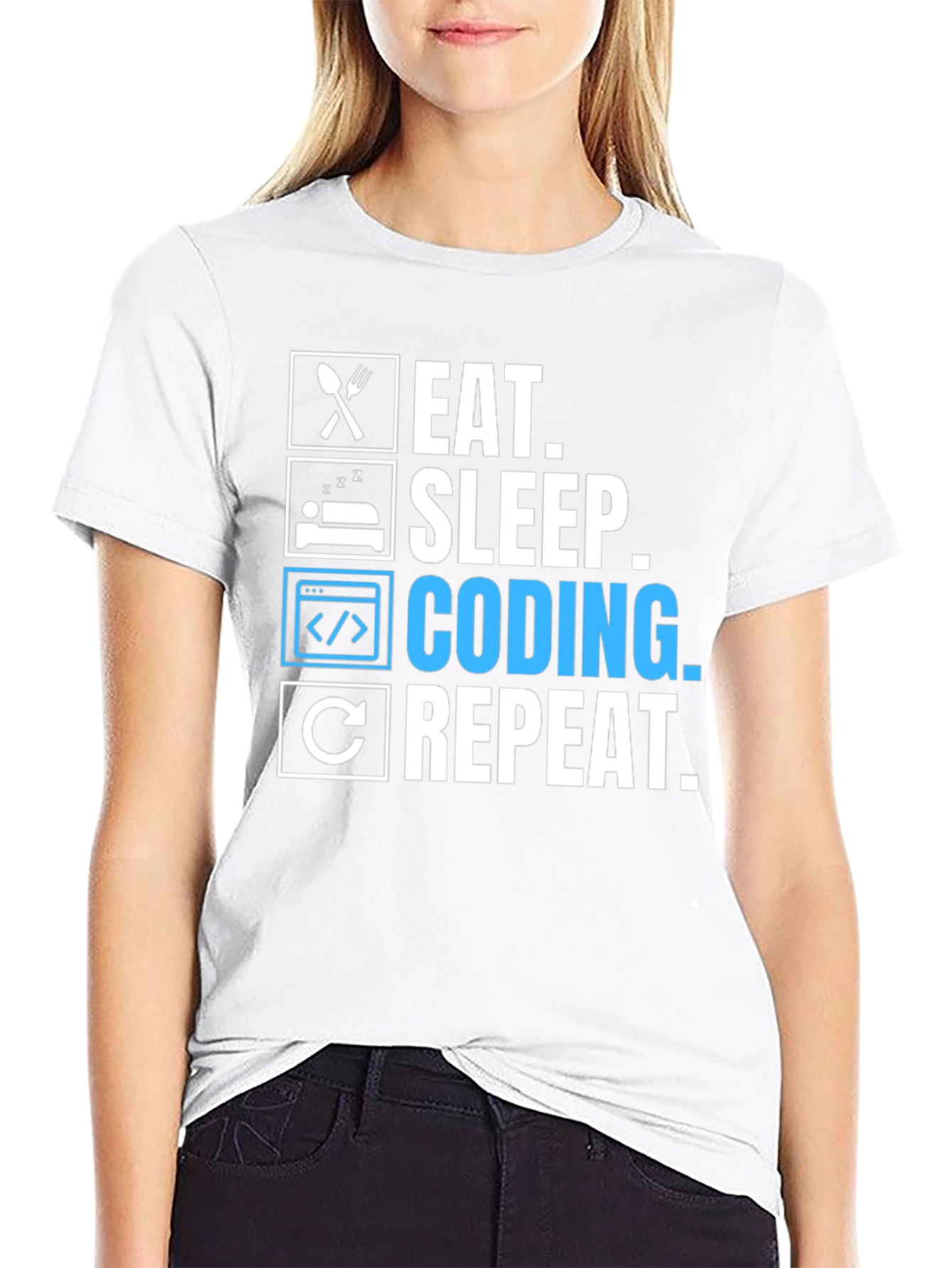 Eat Sleep Coding Repeat Graphic Tee - Programmer T-Shirt