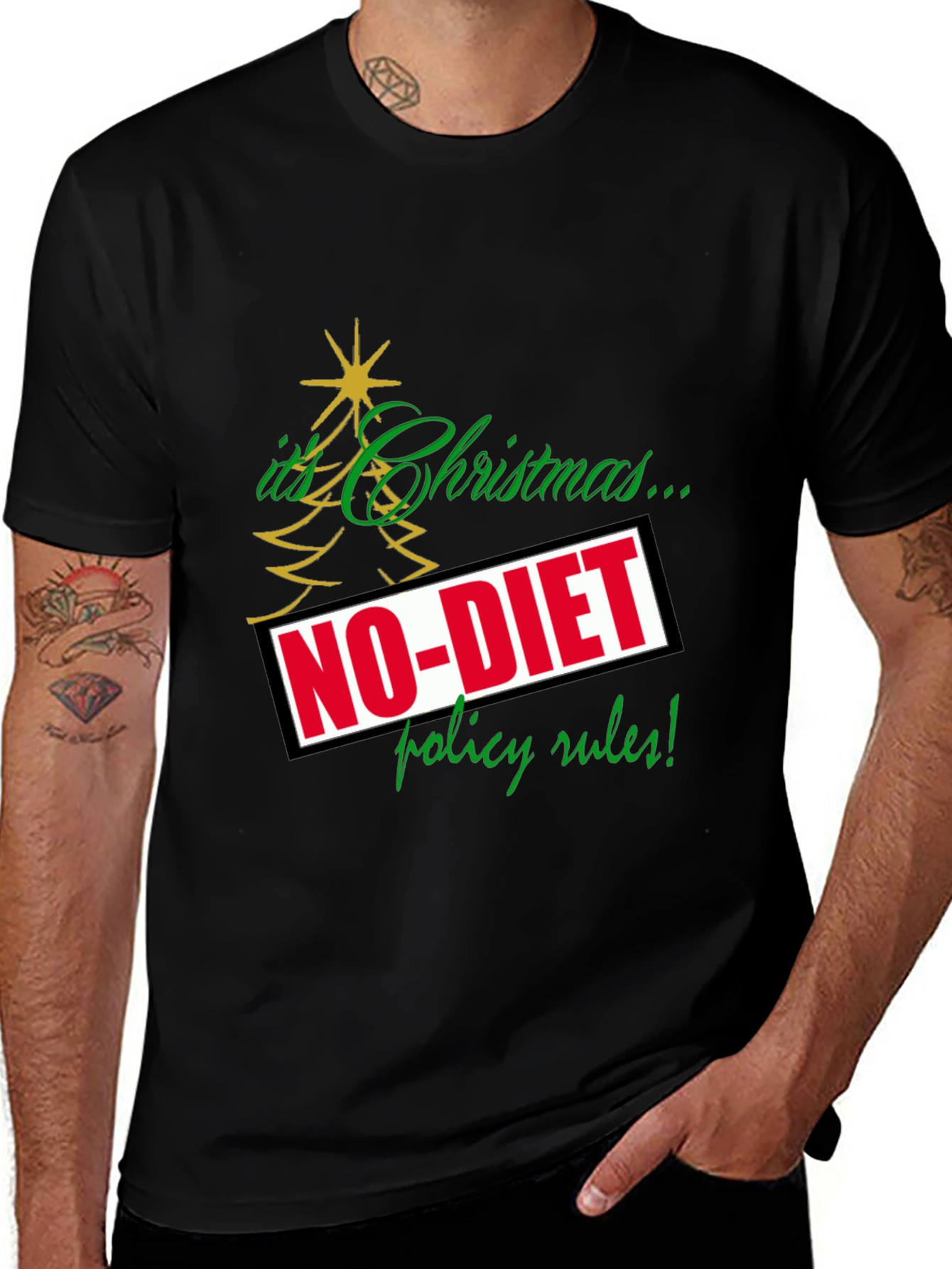 Funny Christmas No-Diet Policy T-Shirt