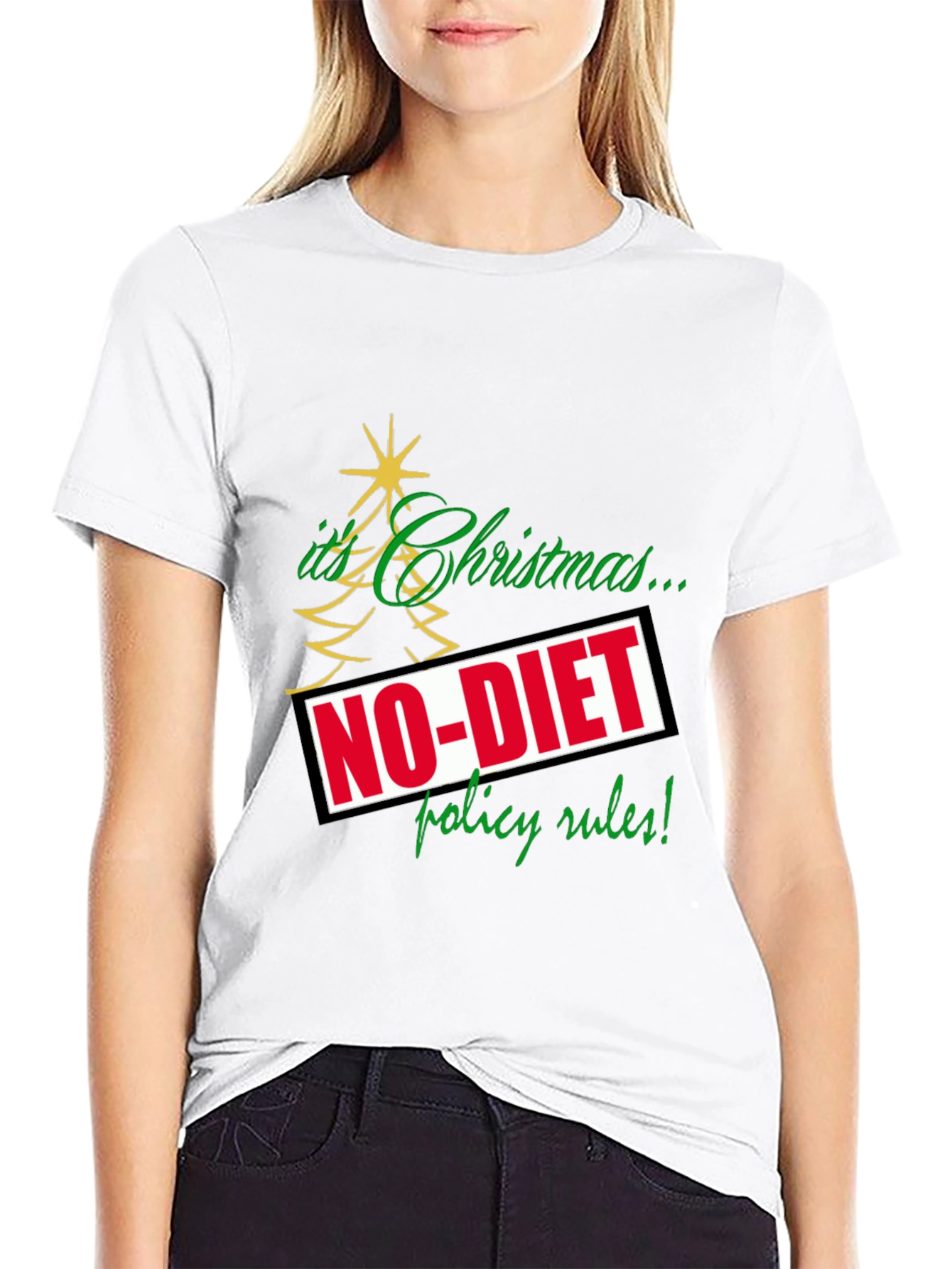 Funny Christmas No-Diet Policy T-Shirt