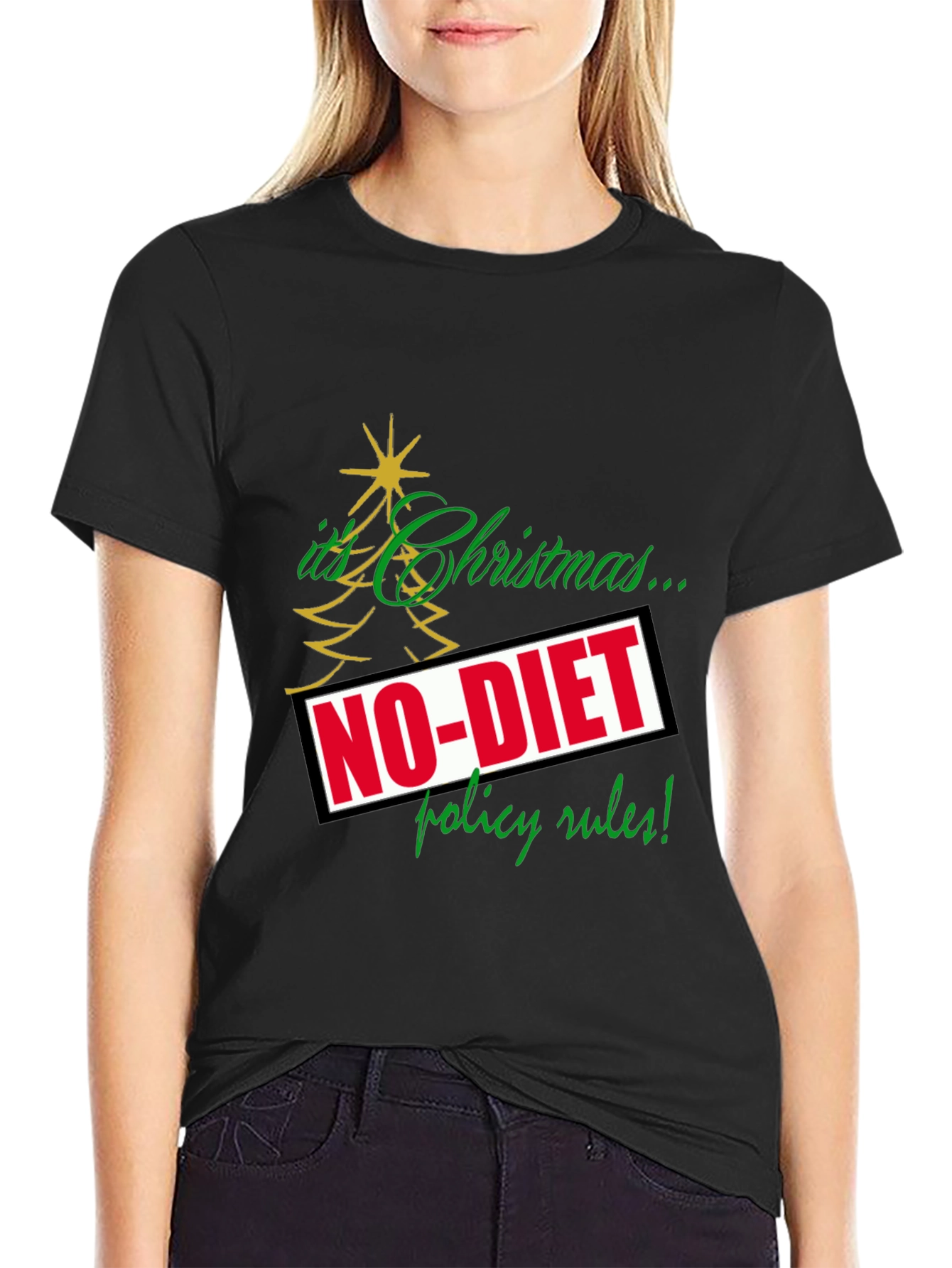 Funny Christmas No-Diet Policy T-Shirt