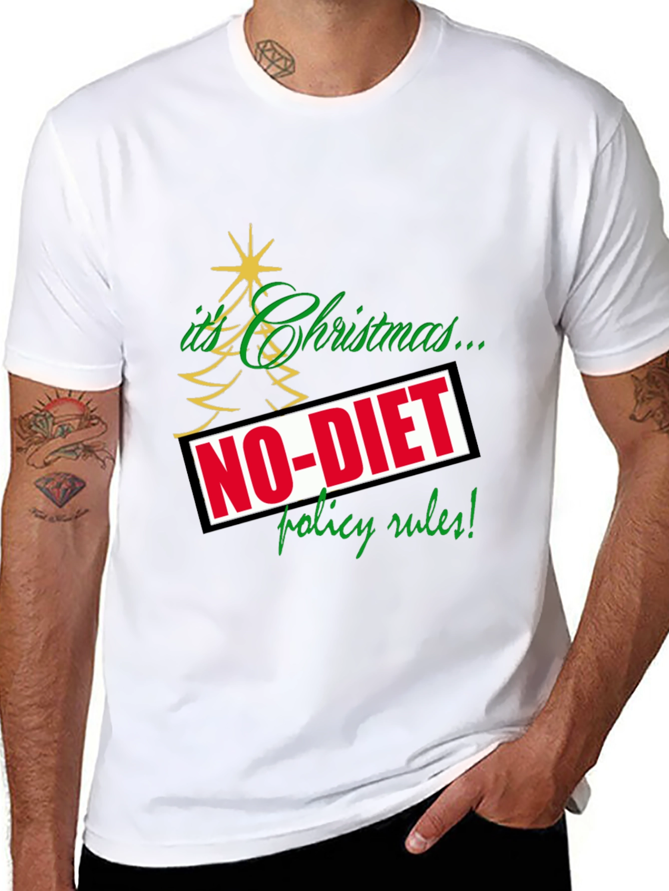 Funny Christmas No-Diet Policy T-Shirt