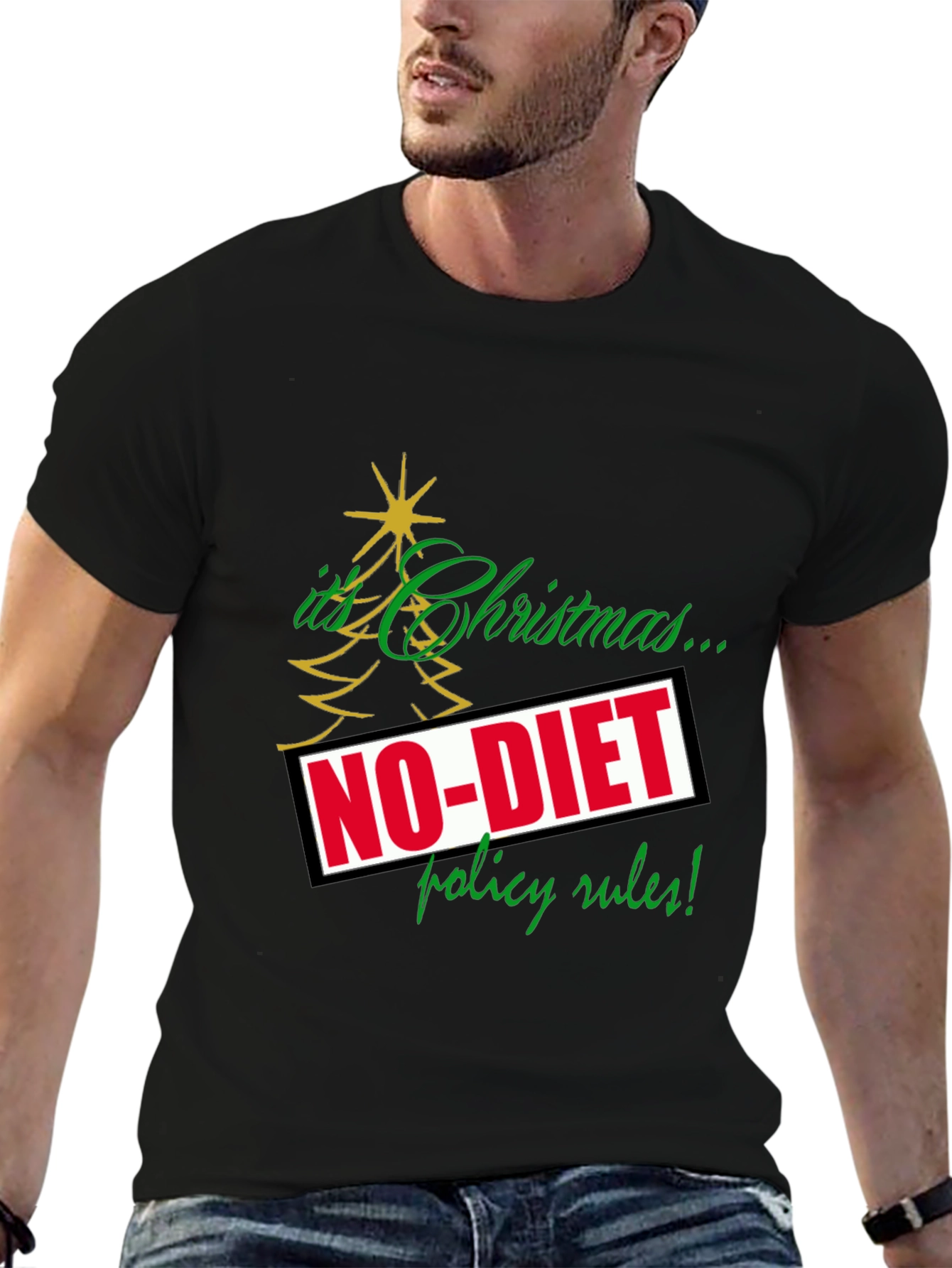 Funny Christmas No-Diet Policy T-Shirt