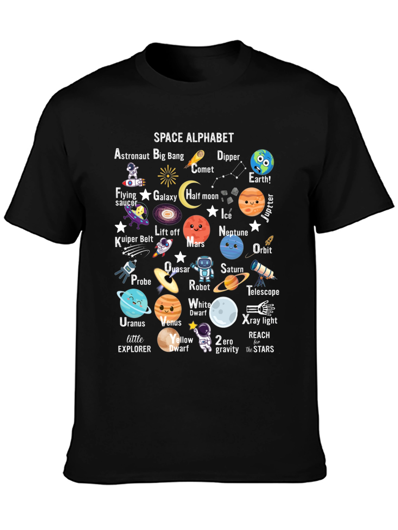 Space Alphabet T-Shirt: Educational & Fun!