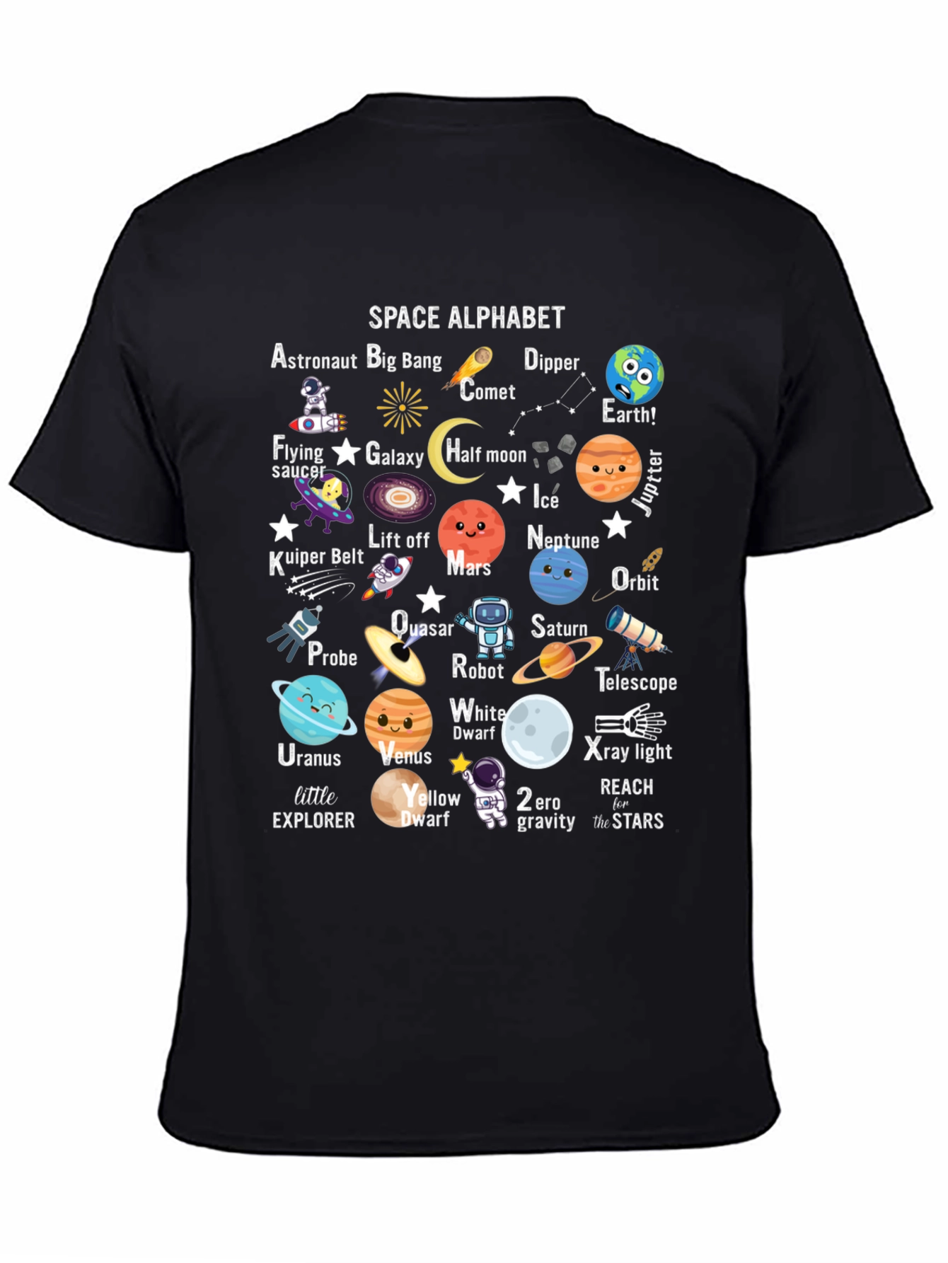 Space Alphabet T-Shirt: Educational & Fun!