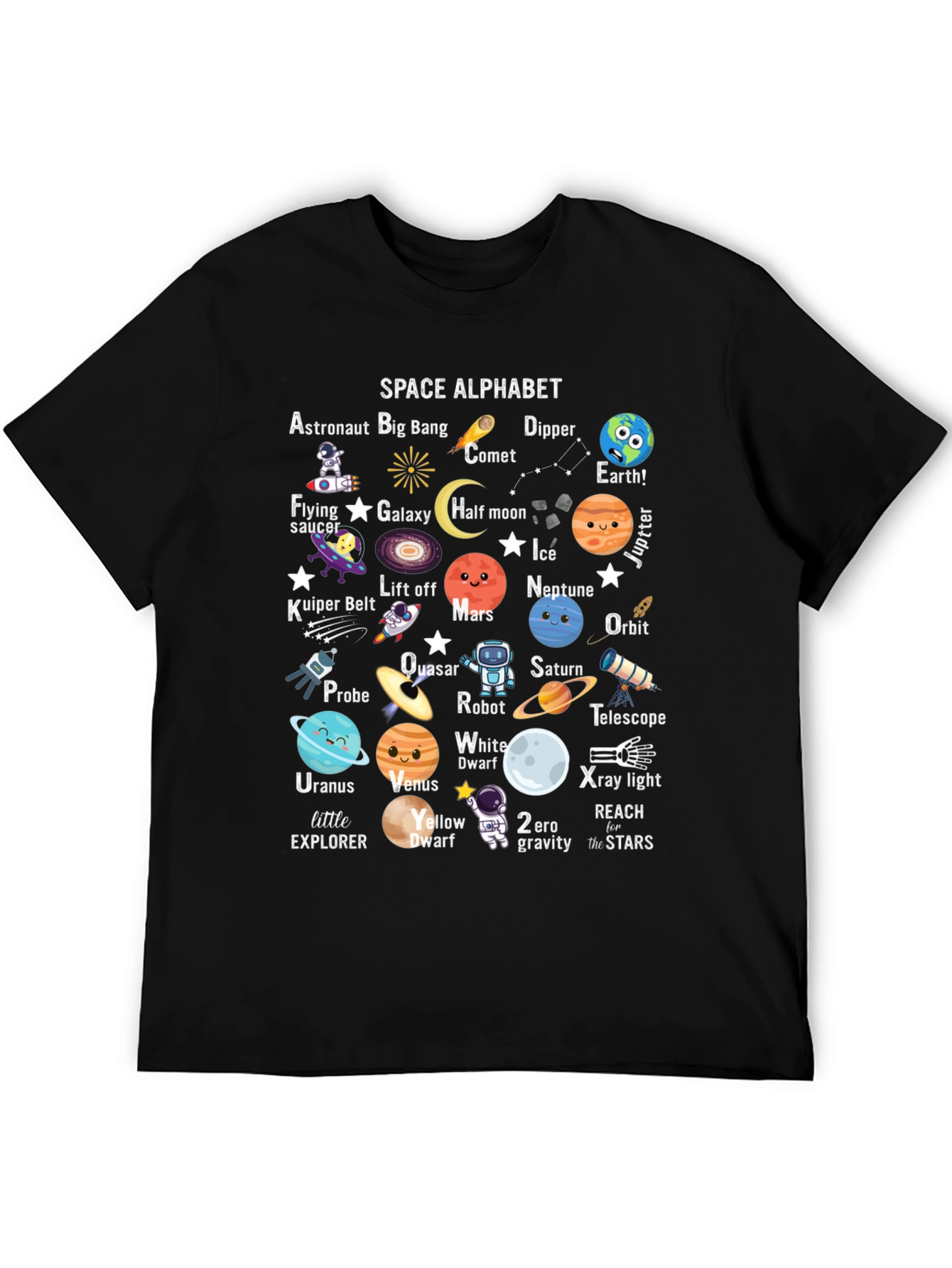 Space Alphabet T-Shirt: Educational & Fun!