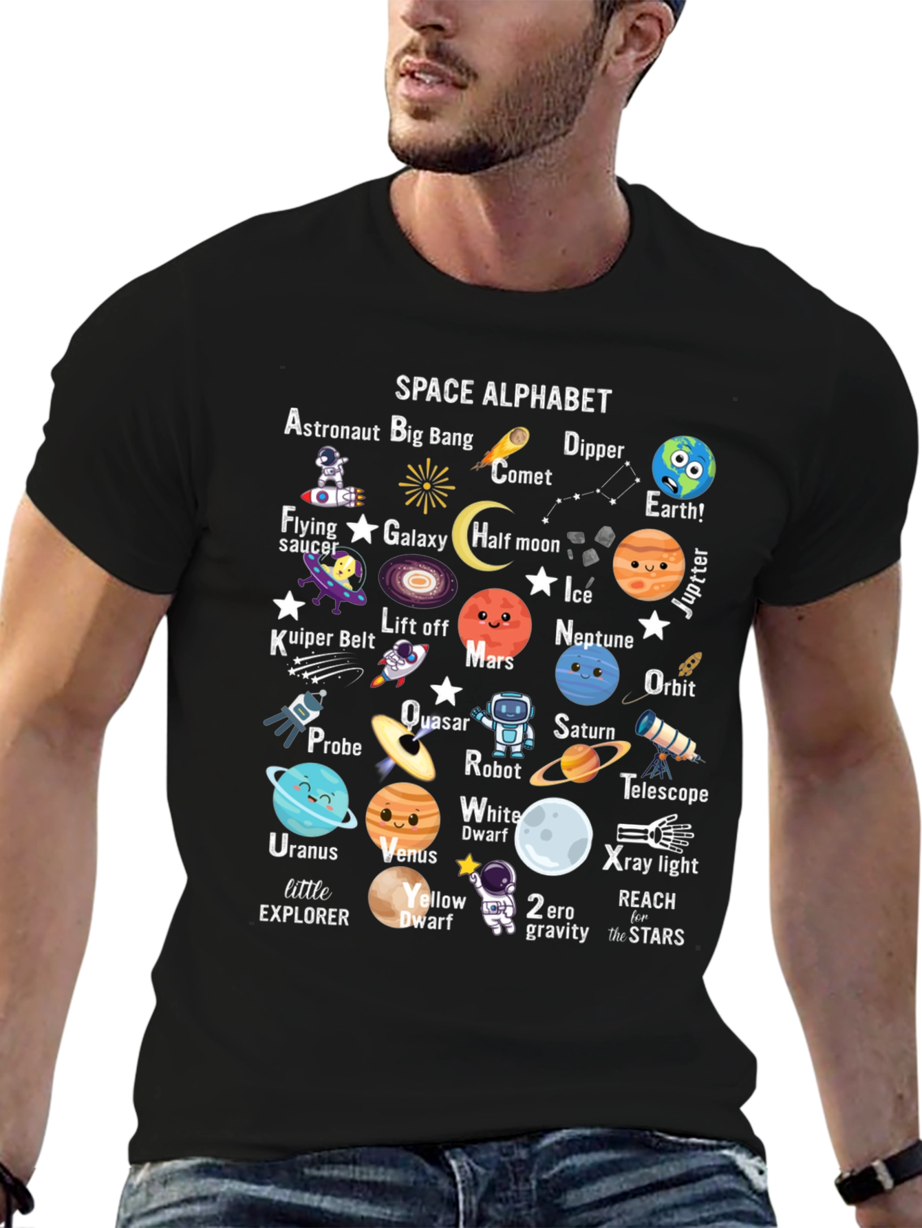 Space Alphabet T-Shirt: Educational & Fun!