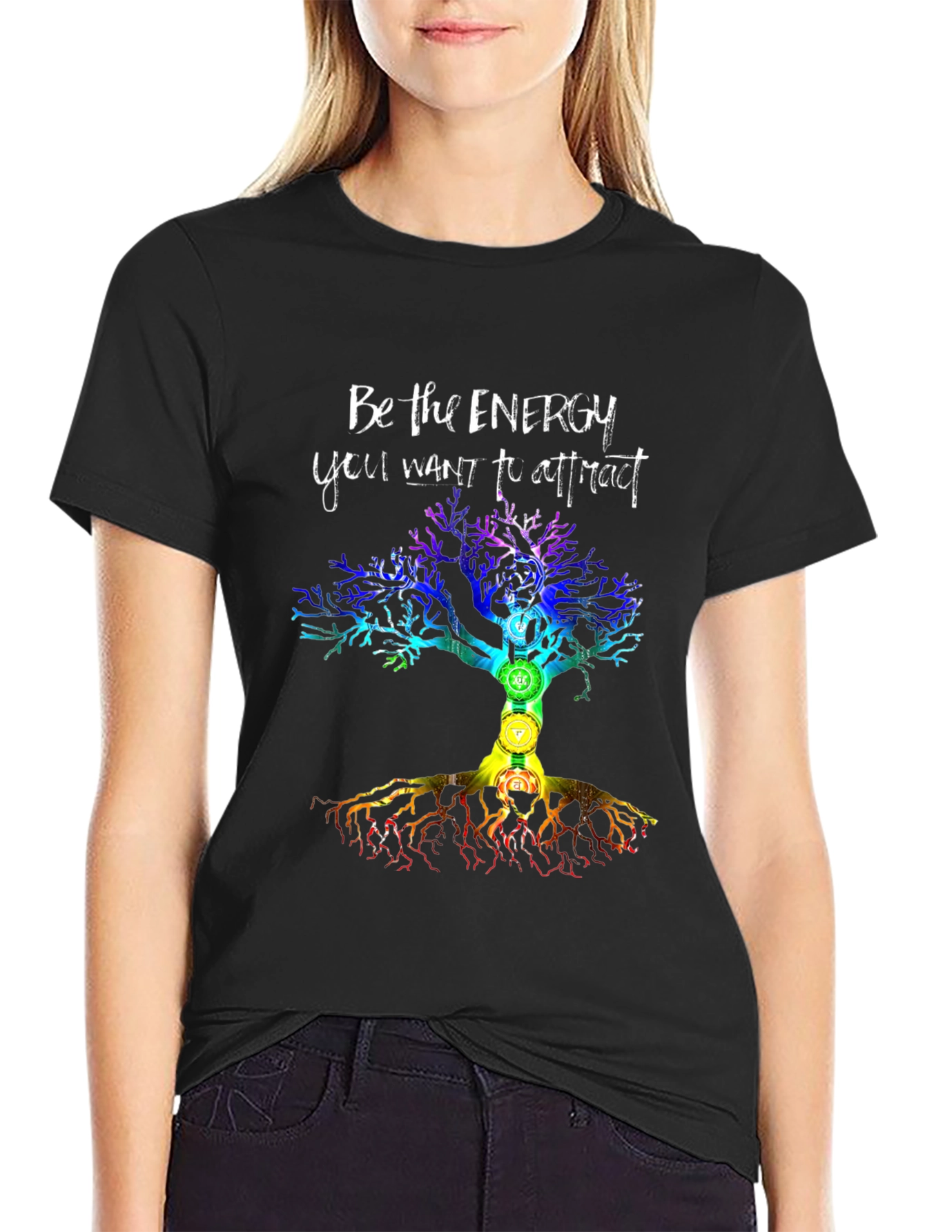 Energy Tree Chakra T-Shirt - Attract Positive Vibes