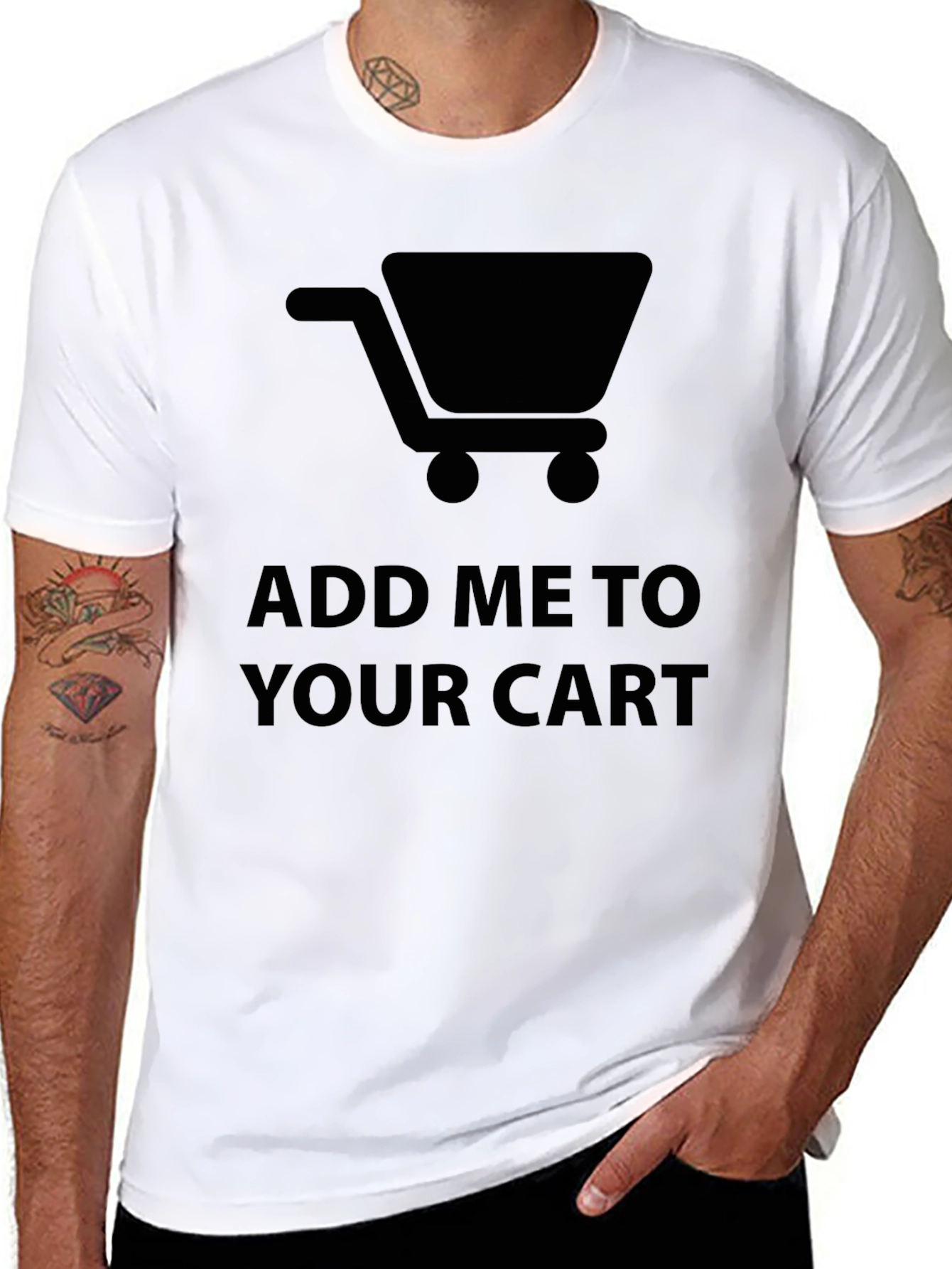 Add Me To Your Cart Graphic Tee - Black