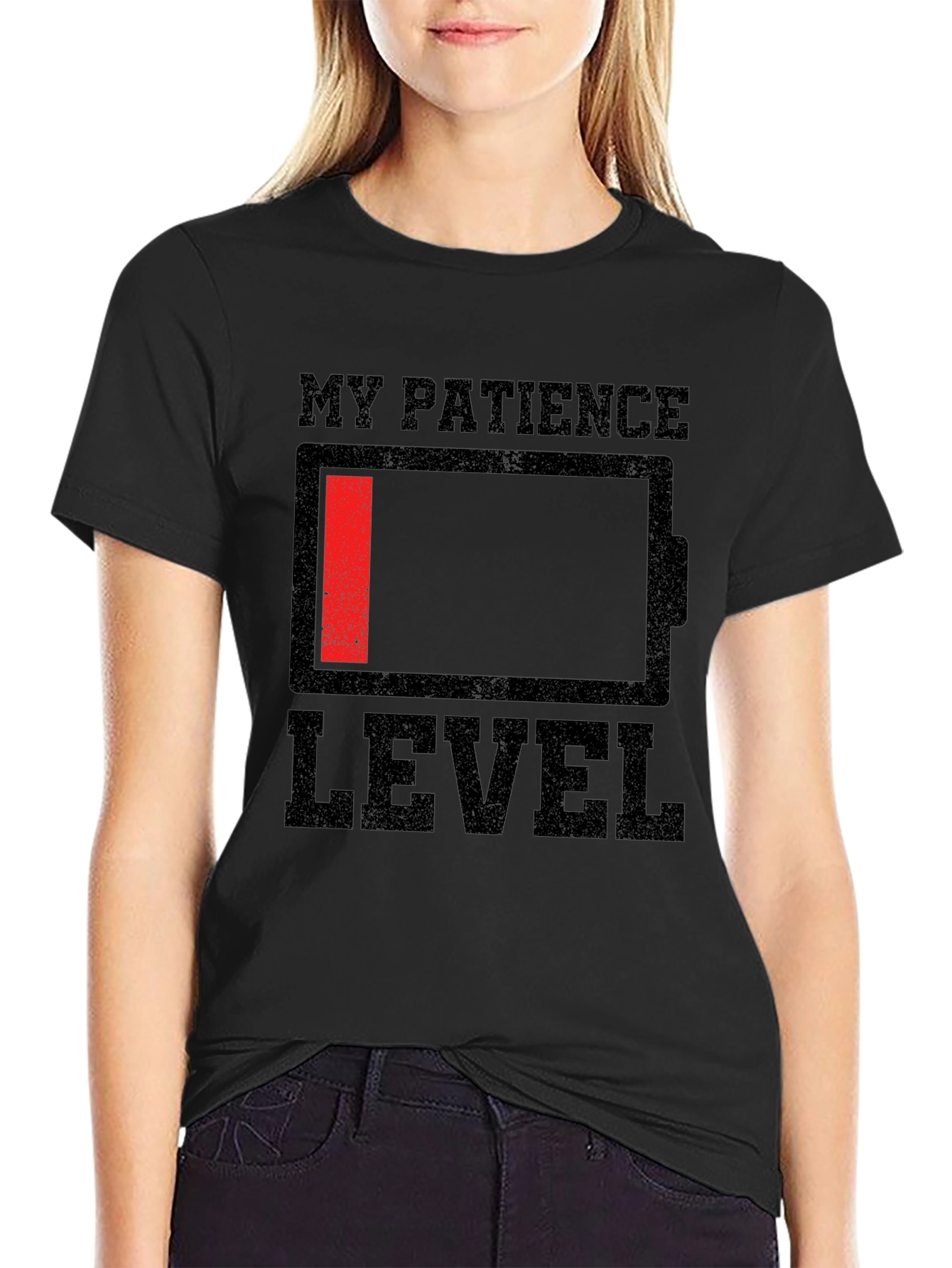 Low Patience Level Graphic Tee - Black