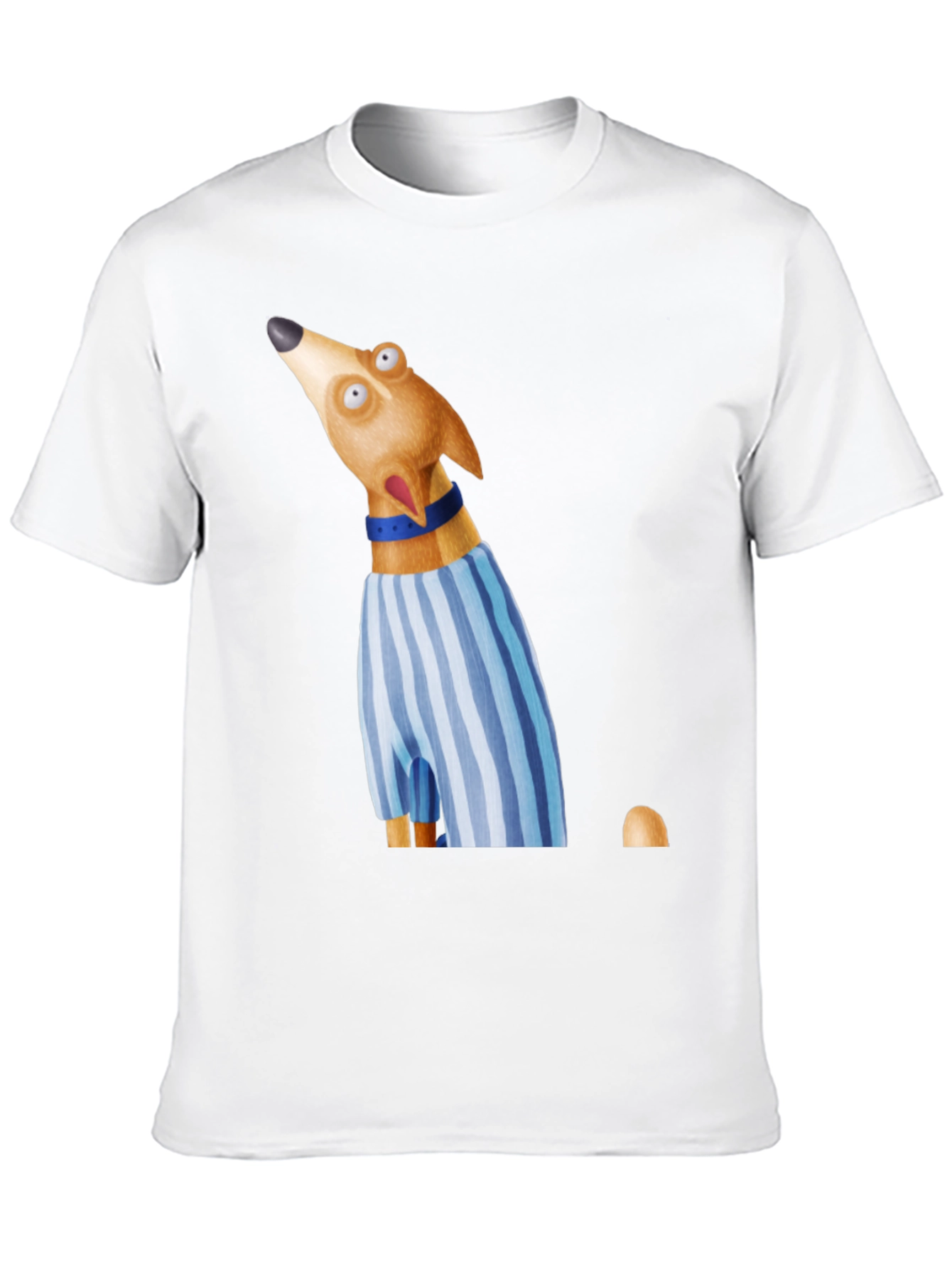 Dog Cartoon Graphic Print Crew Neck T-Shirt