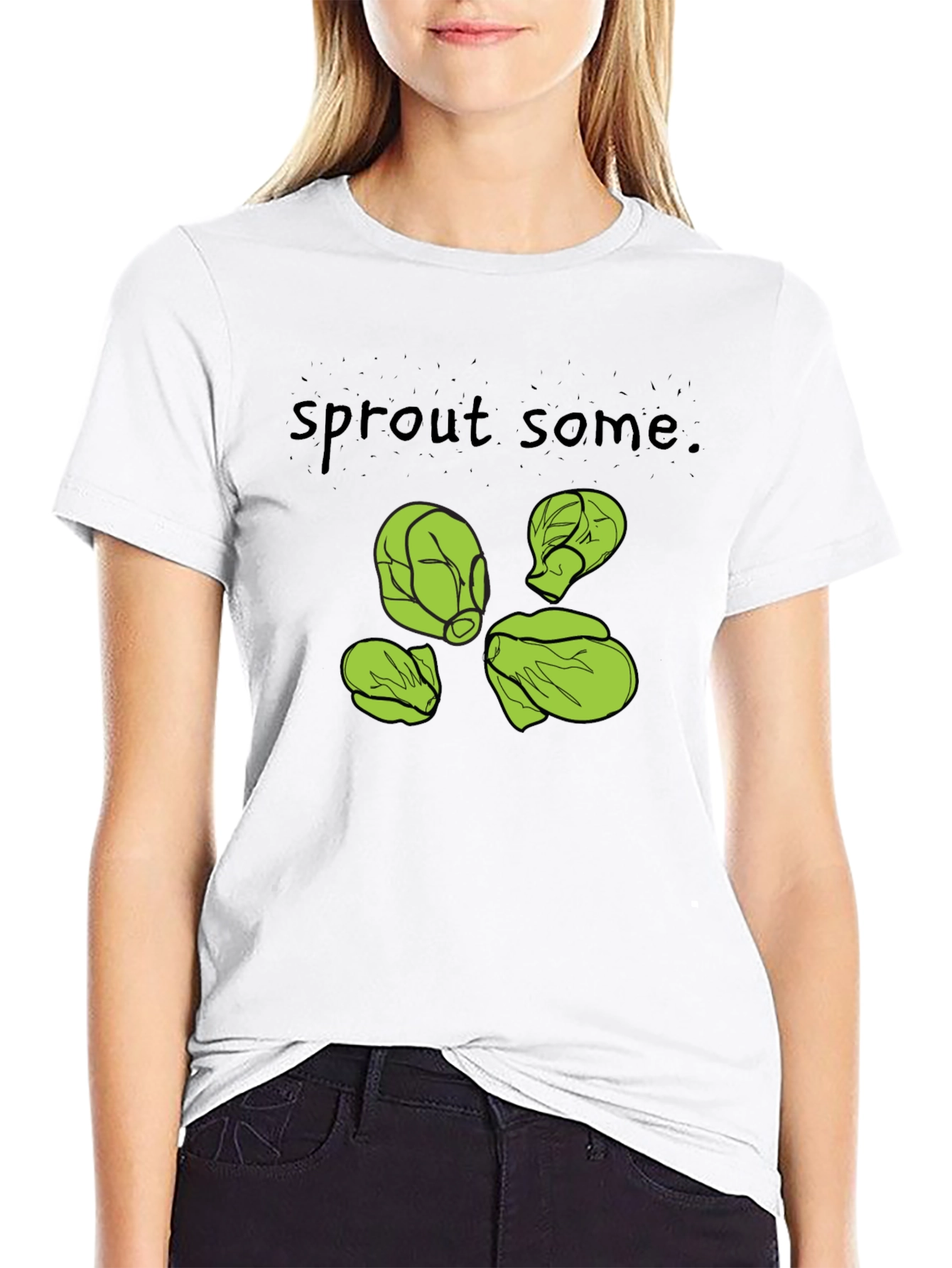 Sprout Some T-Shirt -  Black Cotton Humorous Design