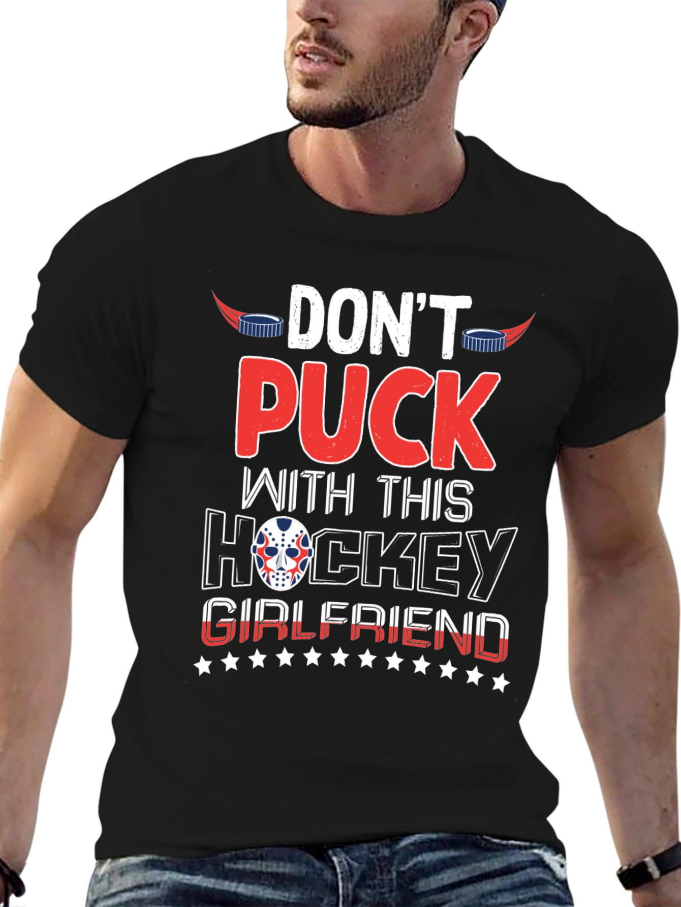 Dont Puck With Hockey Girlfriend Black T-Shirt