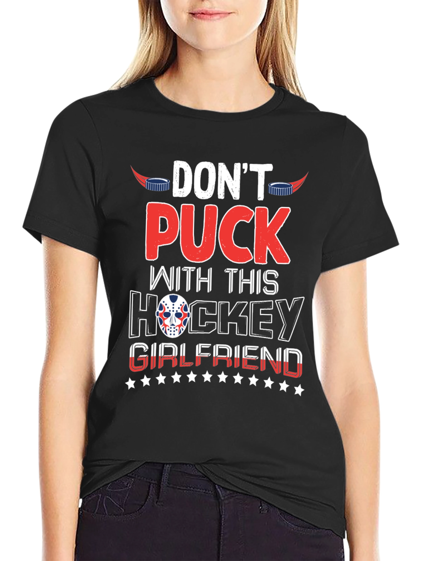 Dont Puck With Hockey Girlfriend Black T-Shirt