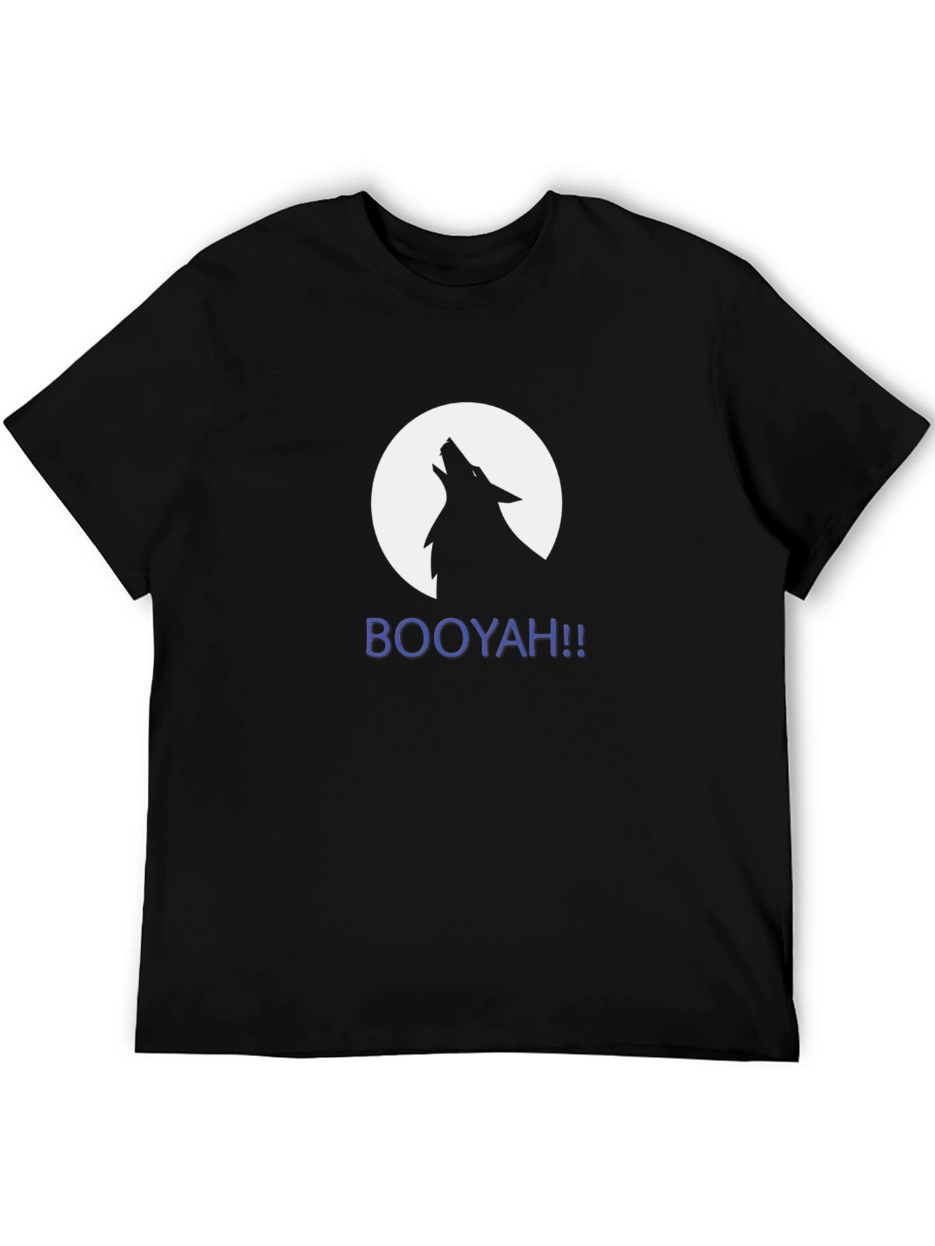 Wolf Howling at Moon - Mens Black Graphic Tee