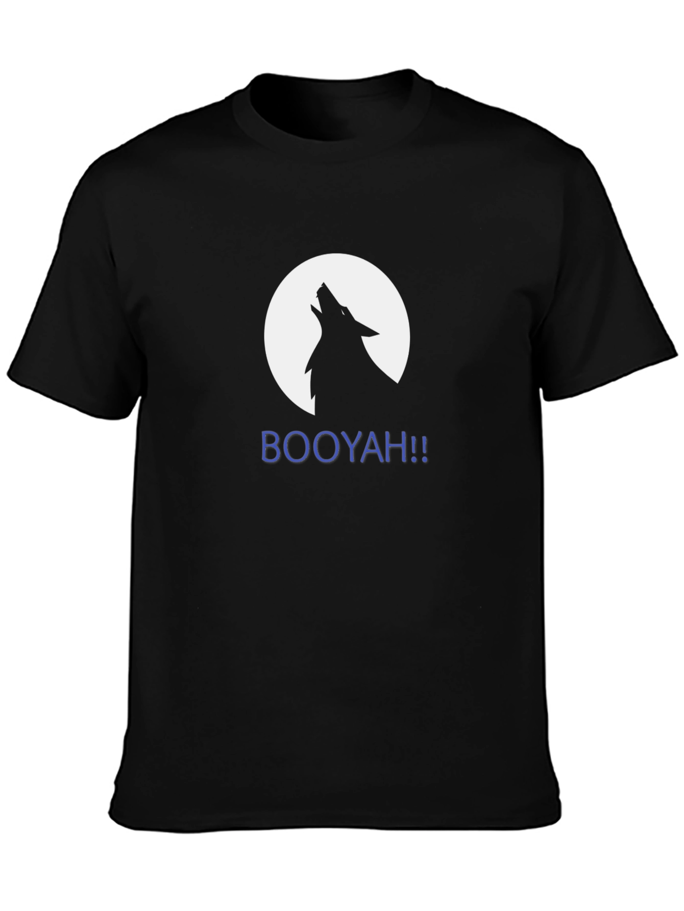 Wolf Howling at Moon - Mens Black Graphic Tee