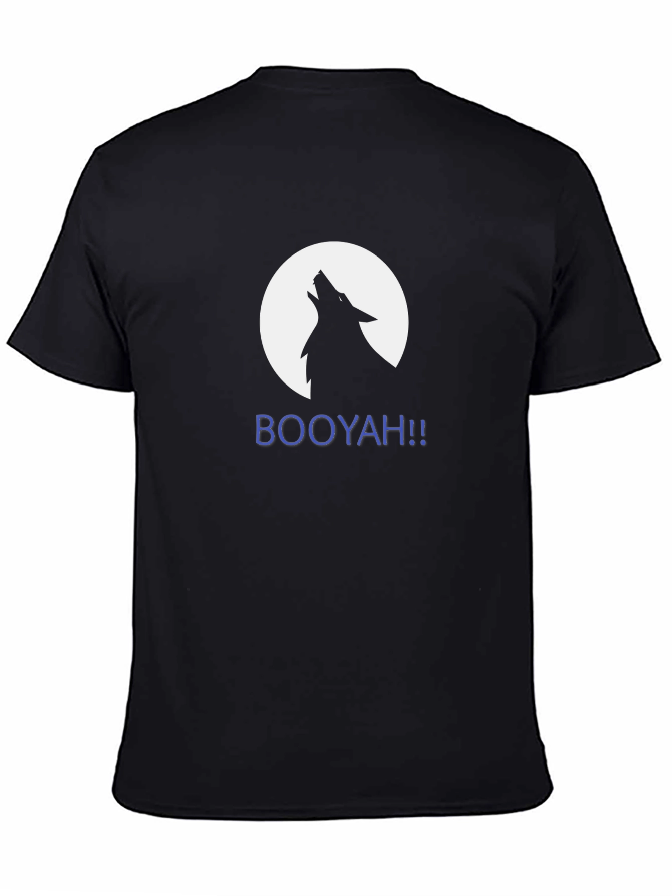 Wolf Howling at Moon - Mens Black Graphic Tee