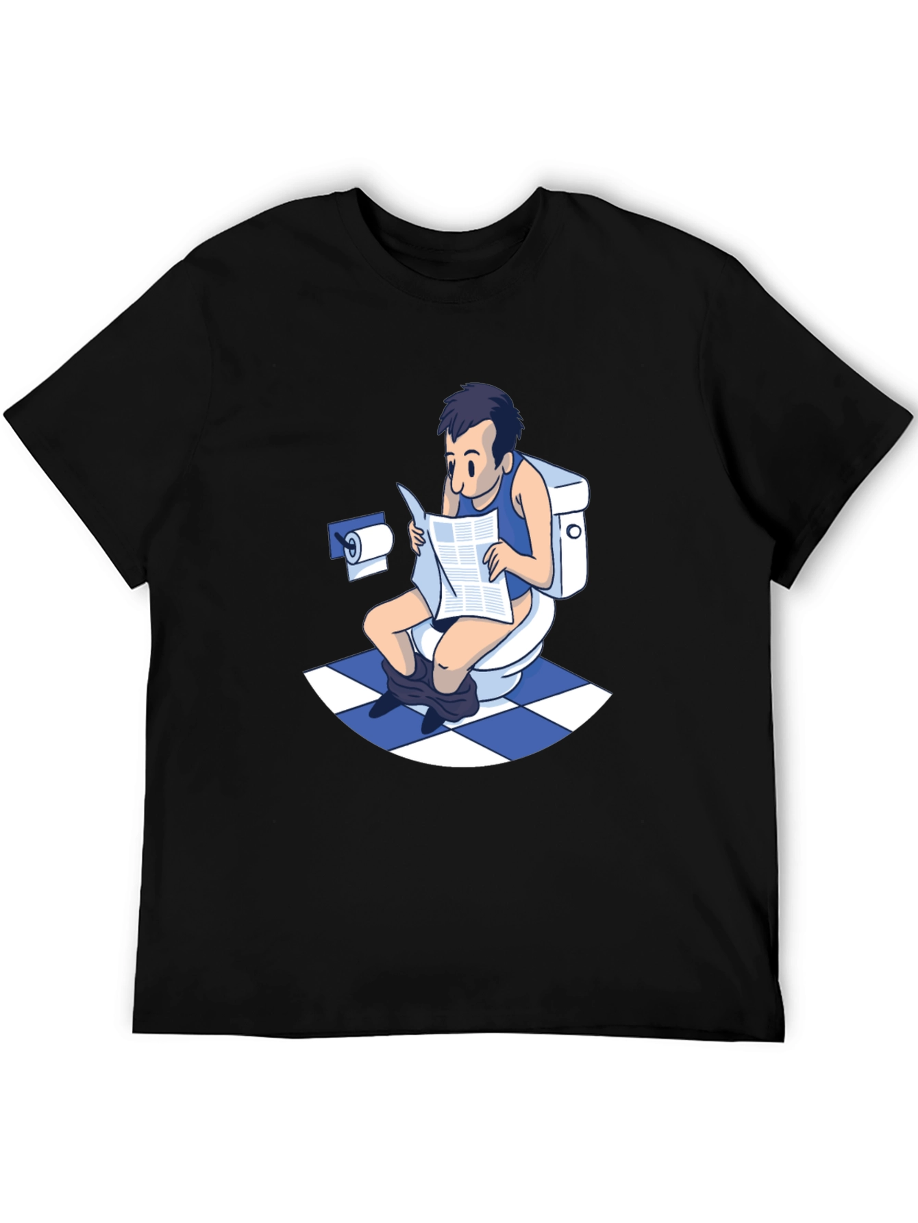 Toilet Humor T-Shirt - Man Reading Newspaper