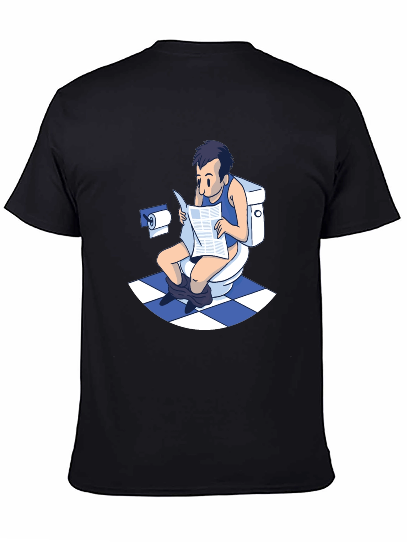 Toilet Humor T-Shirt - Man Reading Newspaper