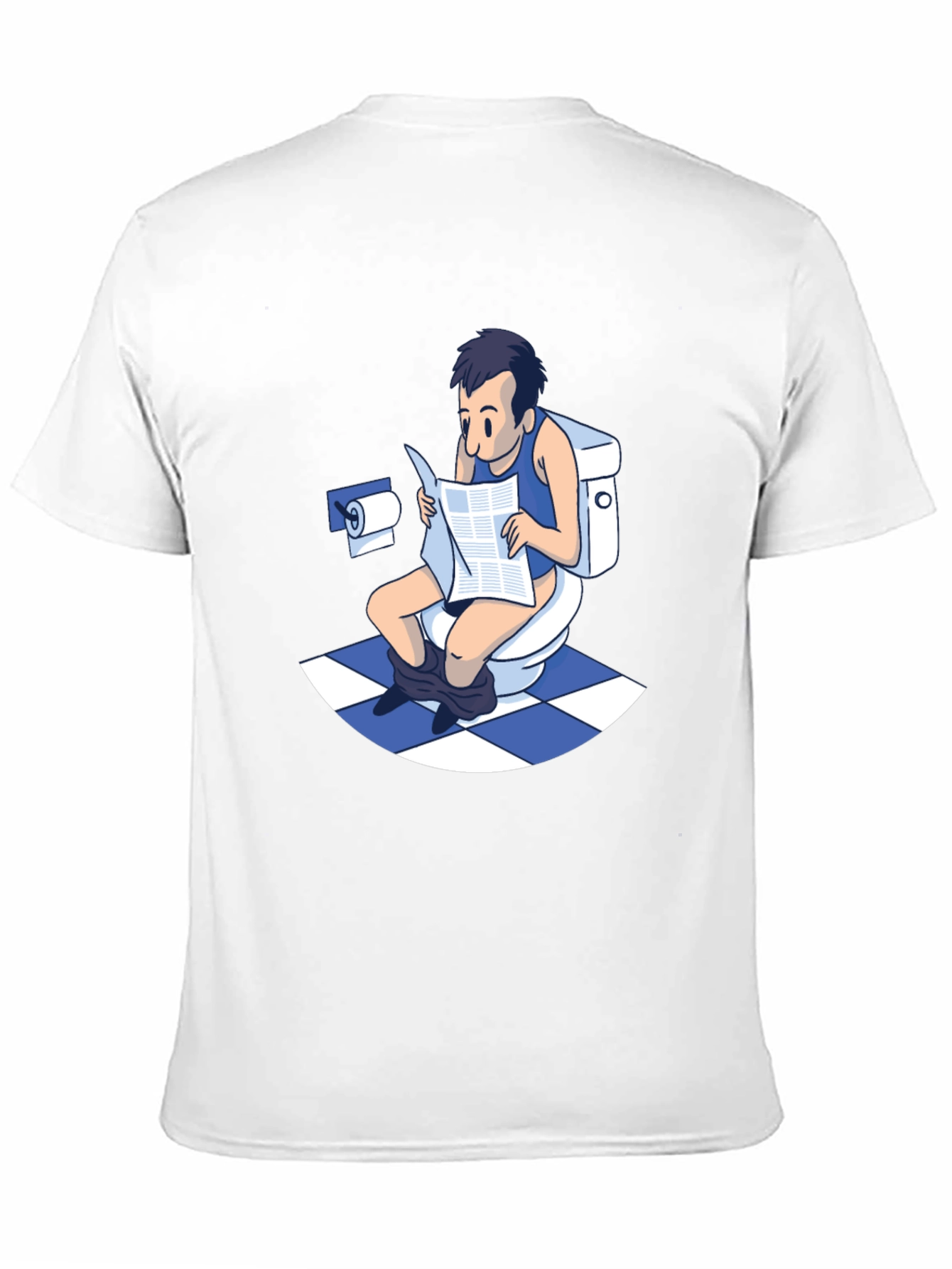 Toilet Humor T-Shirt - Man Reading Newspaper