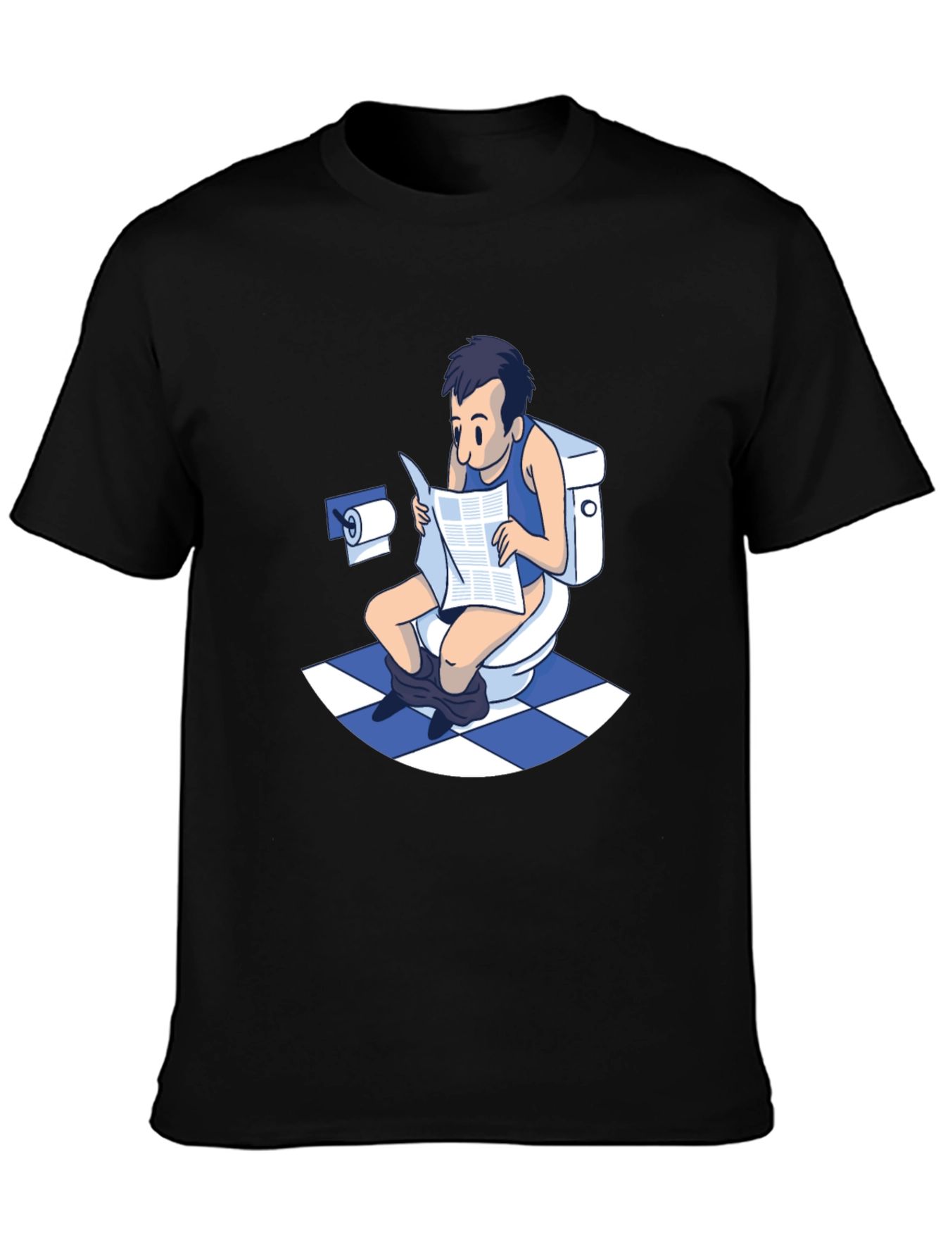 Toilet Humor T-Shirt - Man Reading Newspaper