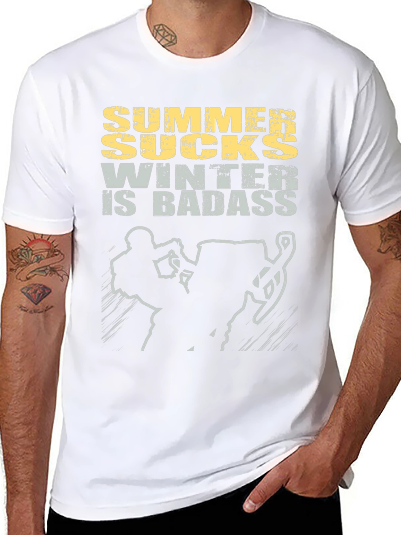 Summer Sucks Winter is Badass Graphic Tee