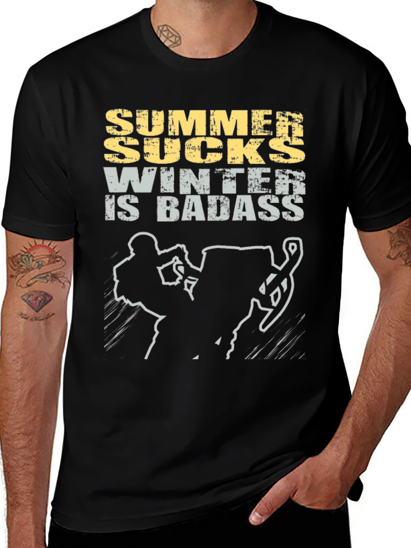 Summer Sucks Winter is Badass Graphic Tee